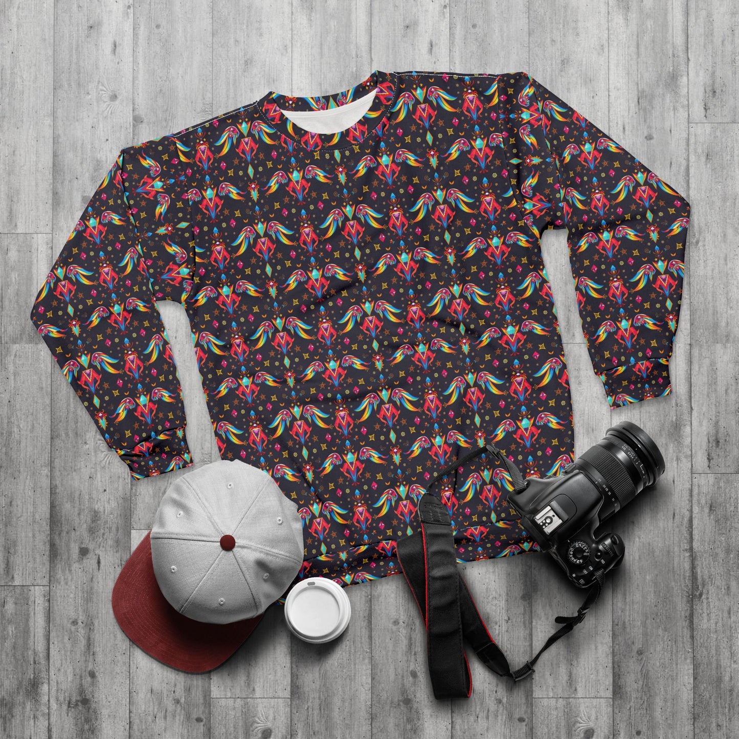 Unisex Sweatshirt (AOP), Virgo, Zodiac v4, Jewel Pattern