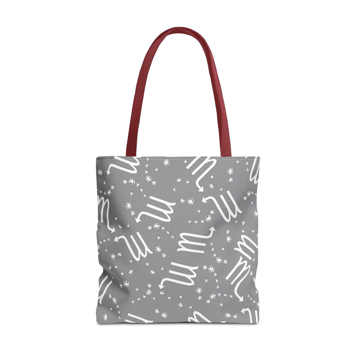 Tote Bag, Scorpio Zodiac Sign, AOP, (Grey, White)