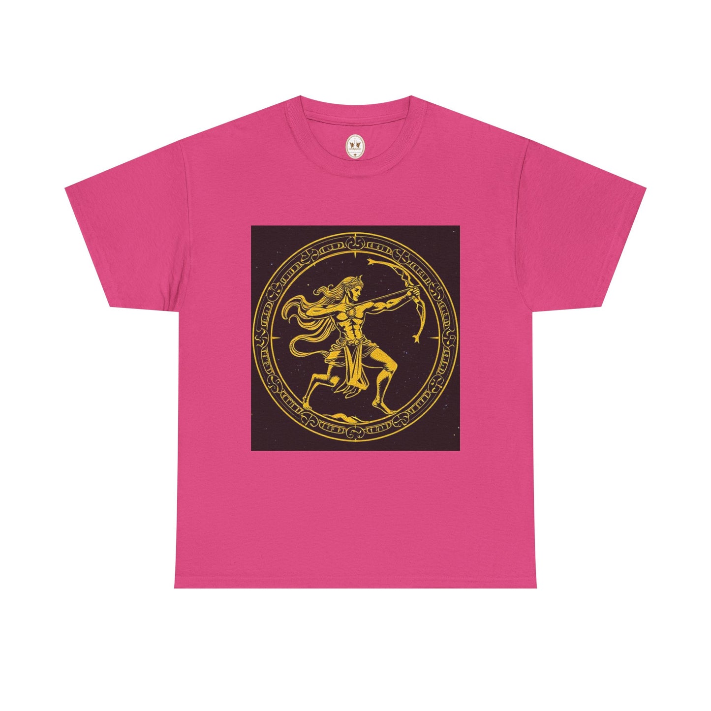 Unisex Heavy Cotton T-Shirt, Mythical Faun/Satyr v1, Sagittarius Zodiac Design