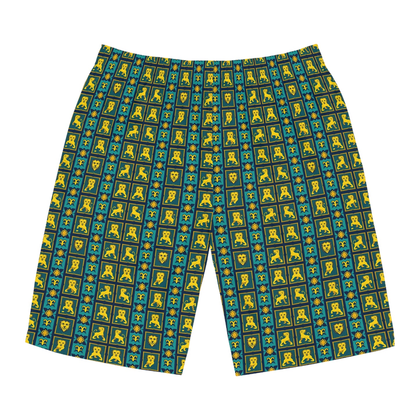 Men's Board Shorts, (AOP), Leo, Zodiac, Shape Pattern