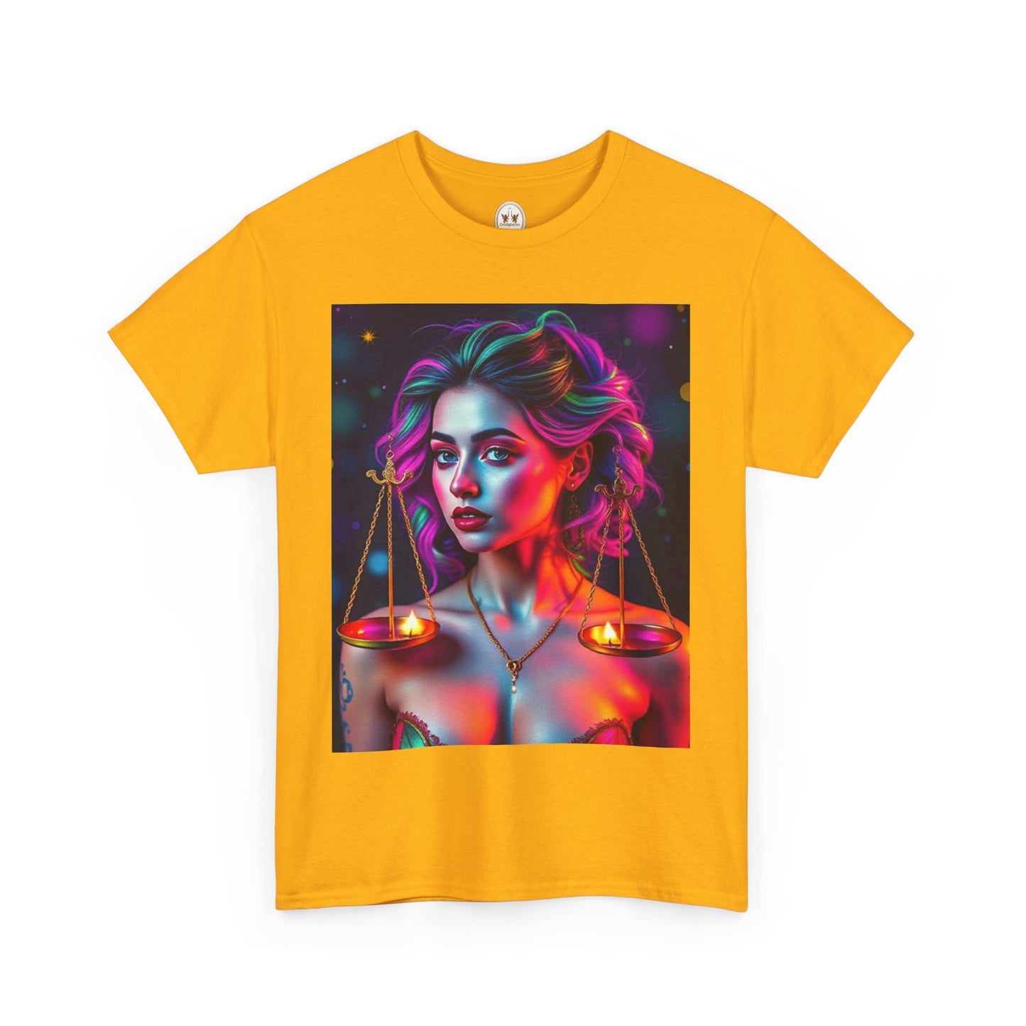 Unisex Heavy Cotton T-Shirt, Libra, Zodiac v3, Sexy Art