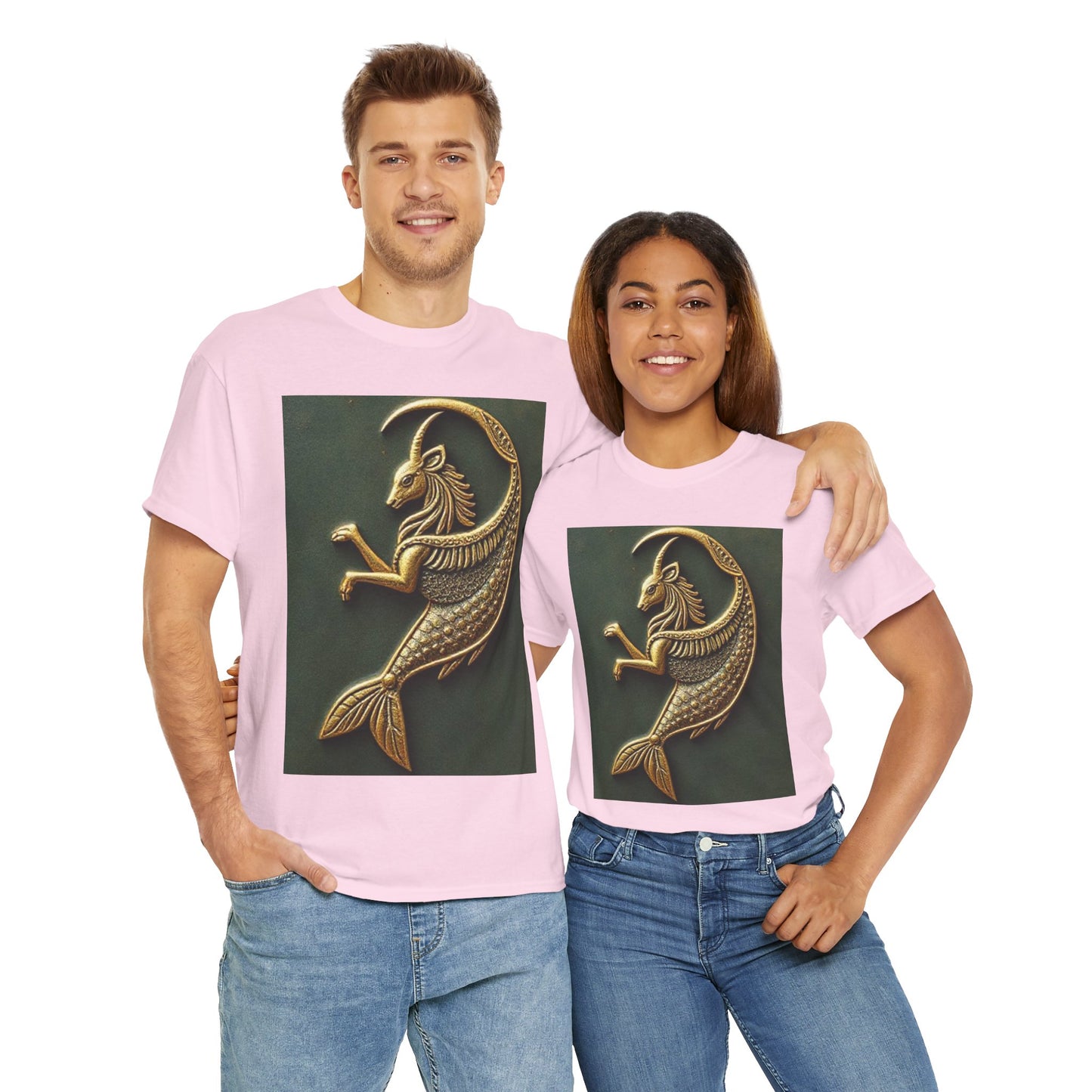 Unisex Heavy Cotton T-Shirt, Capricorn Animal. Symbol, Zodiac Design