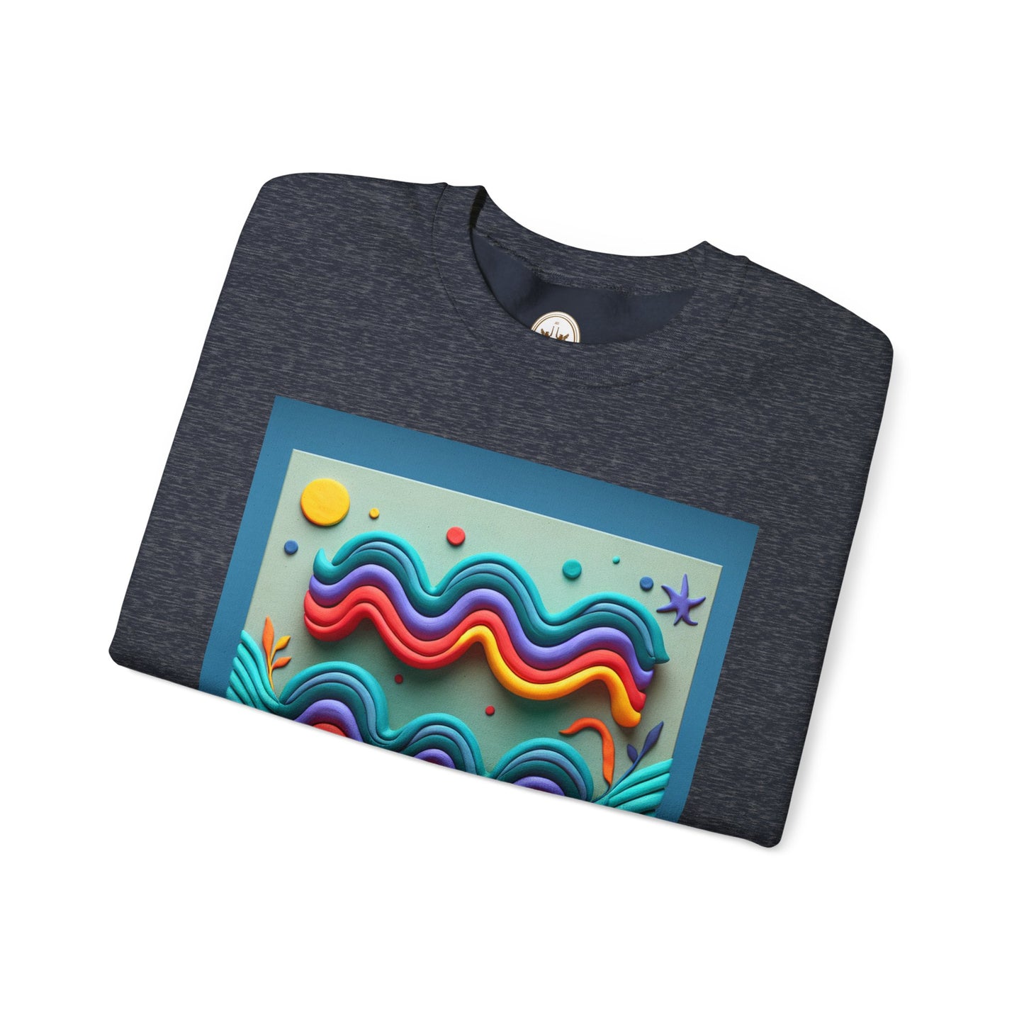 Unisex Heavy Blend™ Crewneck Sweatshirt, Water Painting, Aquarius Zodiac Design