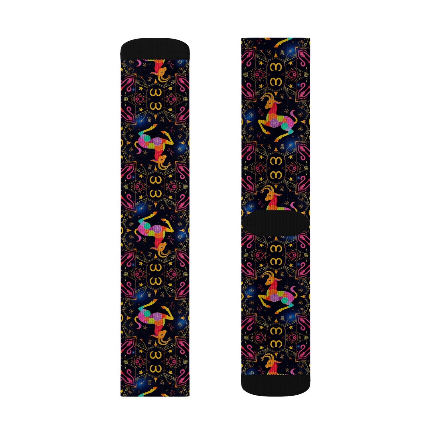 Sublimation Socks, Capricorn, Zodiac v3, Pattern