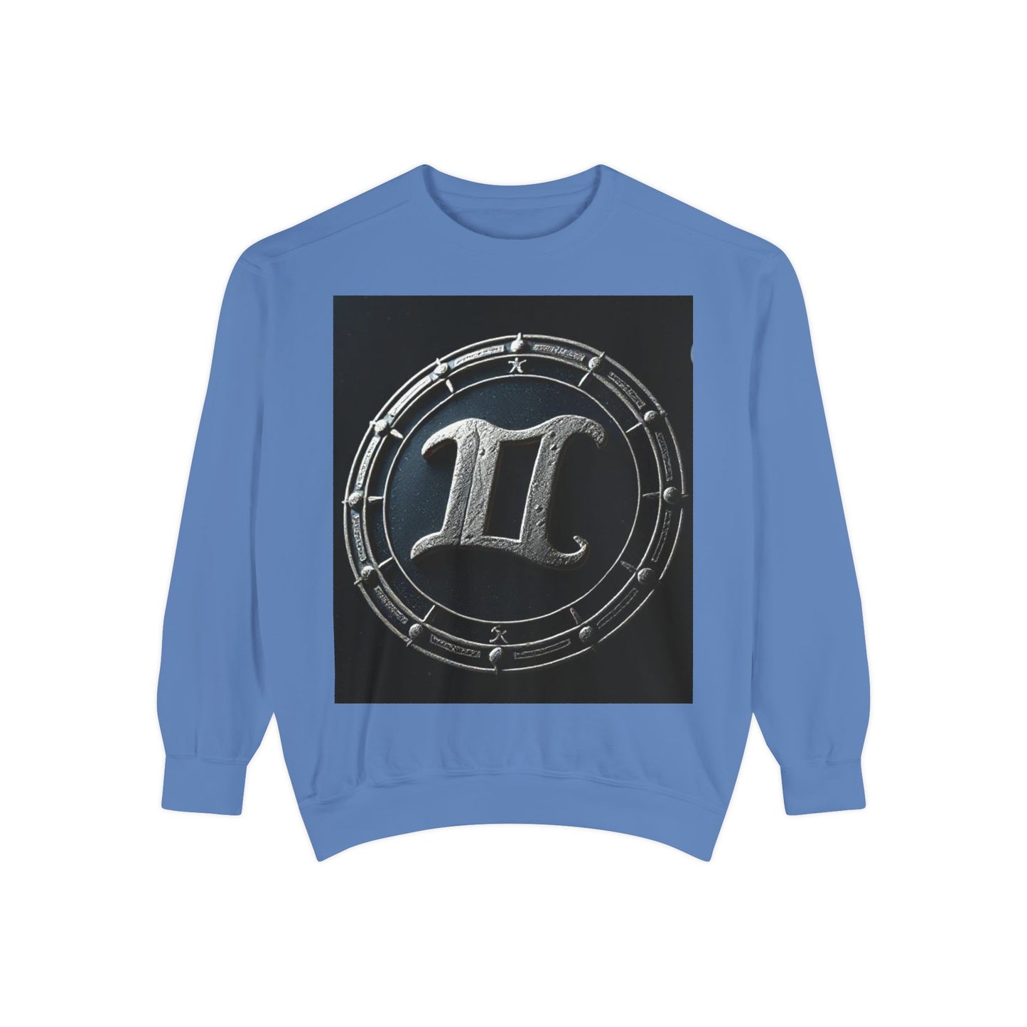 Garment-Dyed Sweatshirt, Unisex, Space Symbol Design v1, Gemini