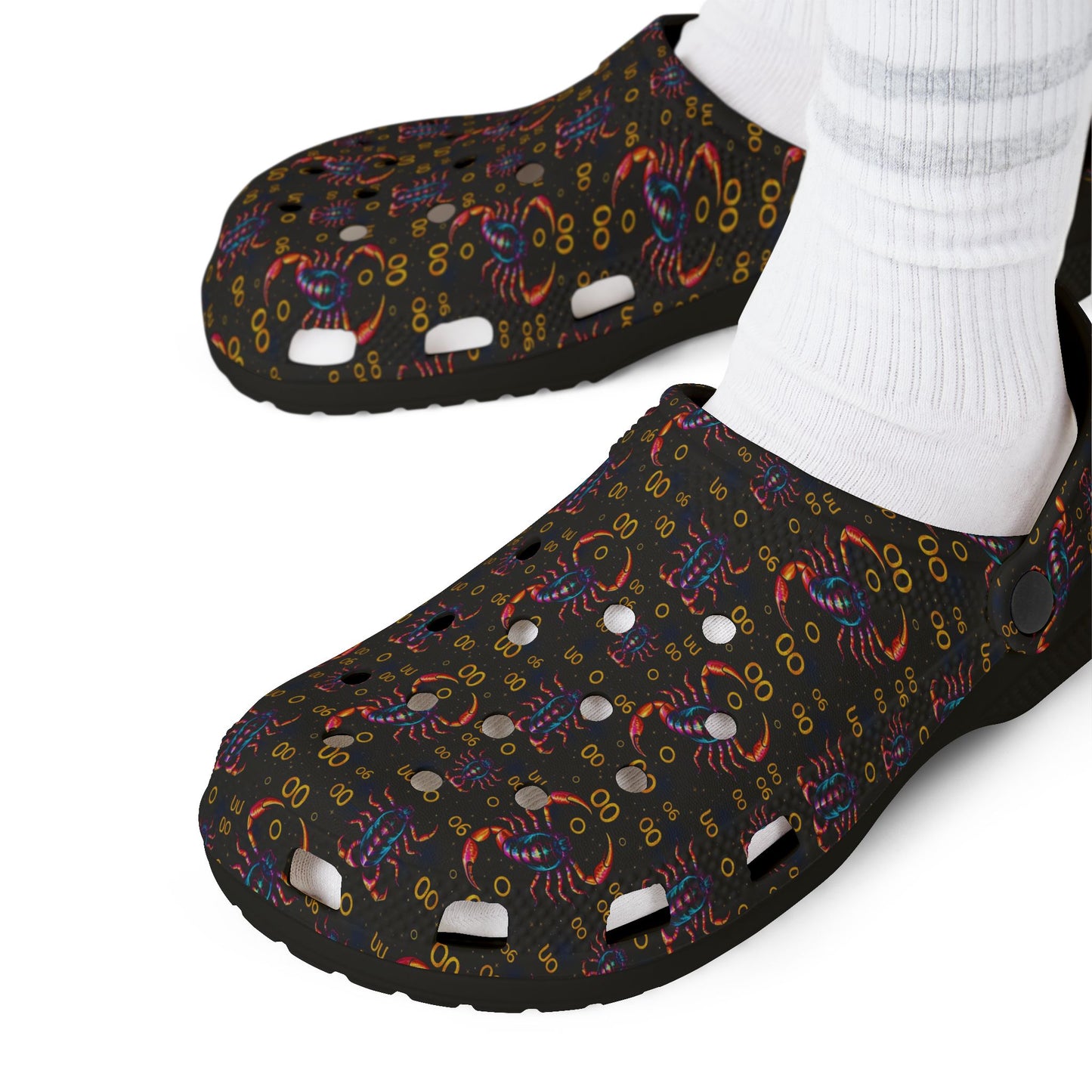 EVA Foam Rubber Shoes, (AOP), Scorpio, Zodiac v4, Pattern