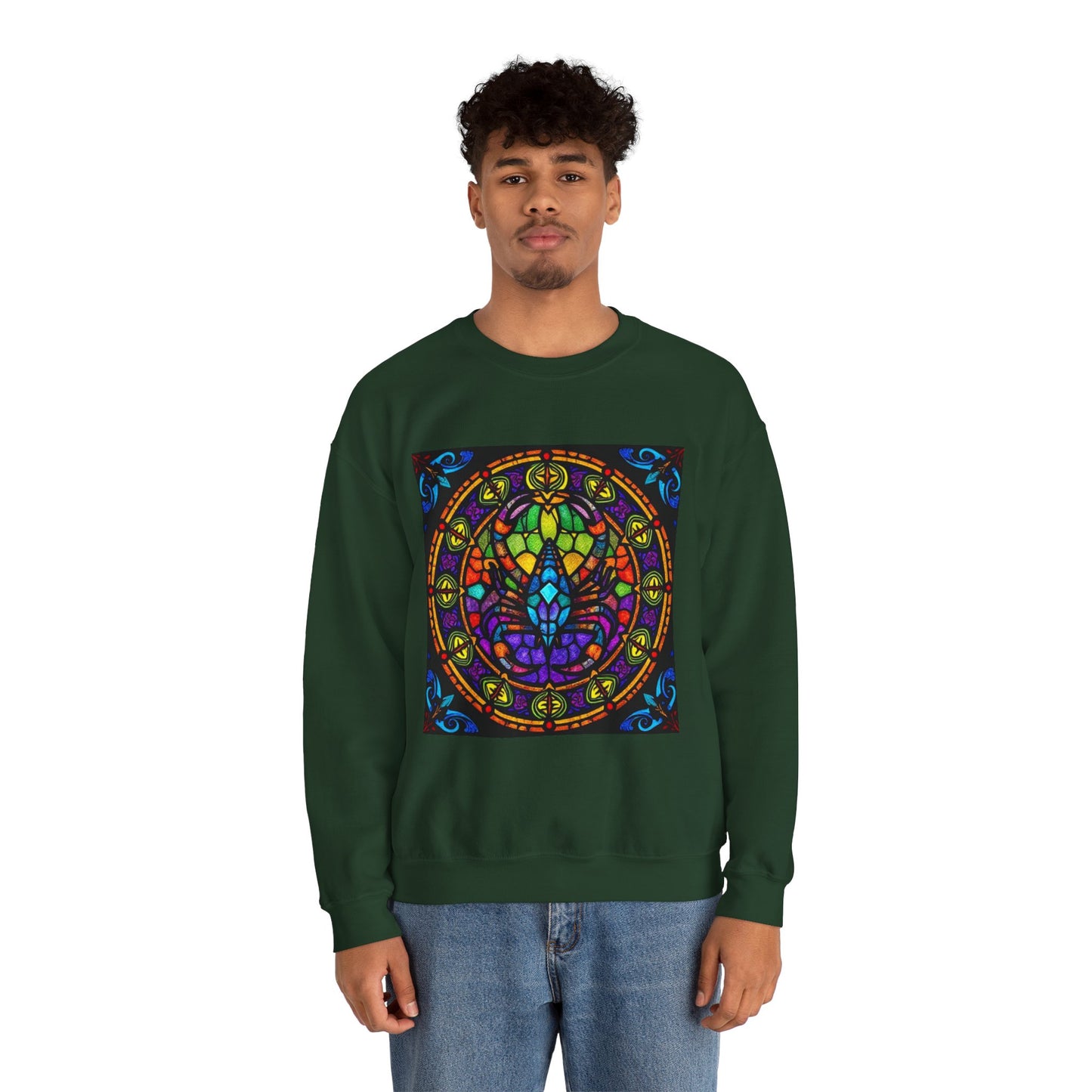 Unisex Heavy Blend™ Crewneck Sweatshirt, Glass 1, Scorpio Zodiac Design