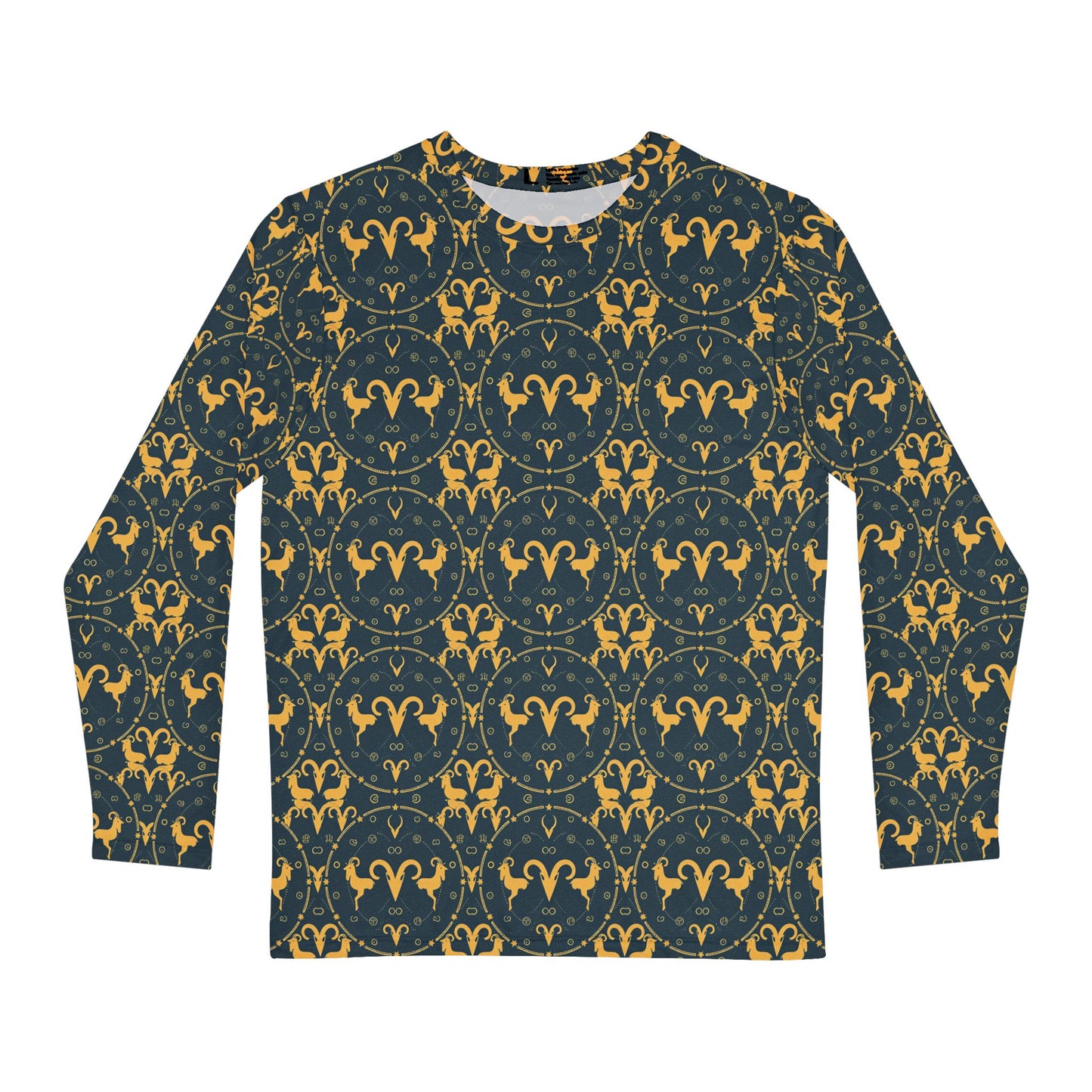 Men's Long Sleeve Shirt, (AOP), Aries, Zodiac v4, Pattern