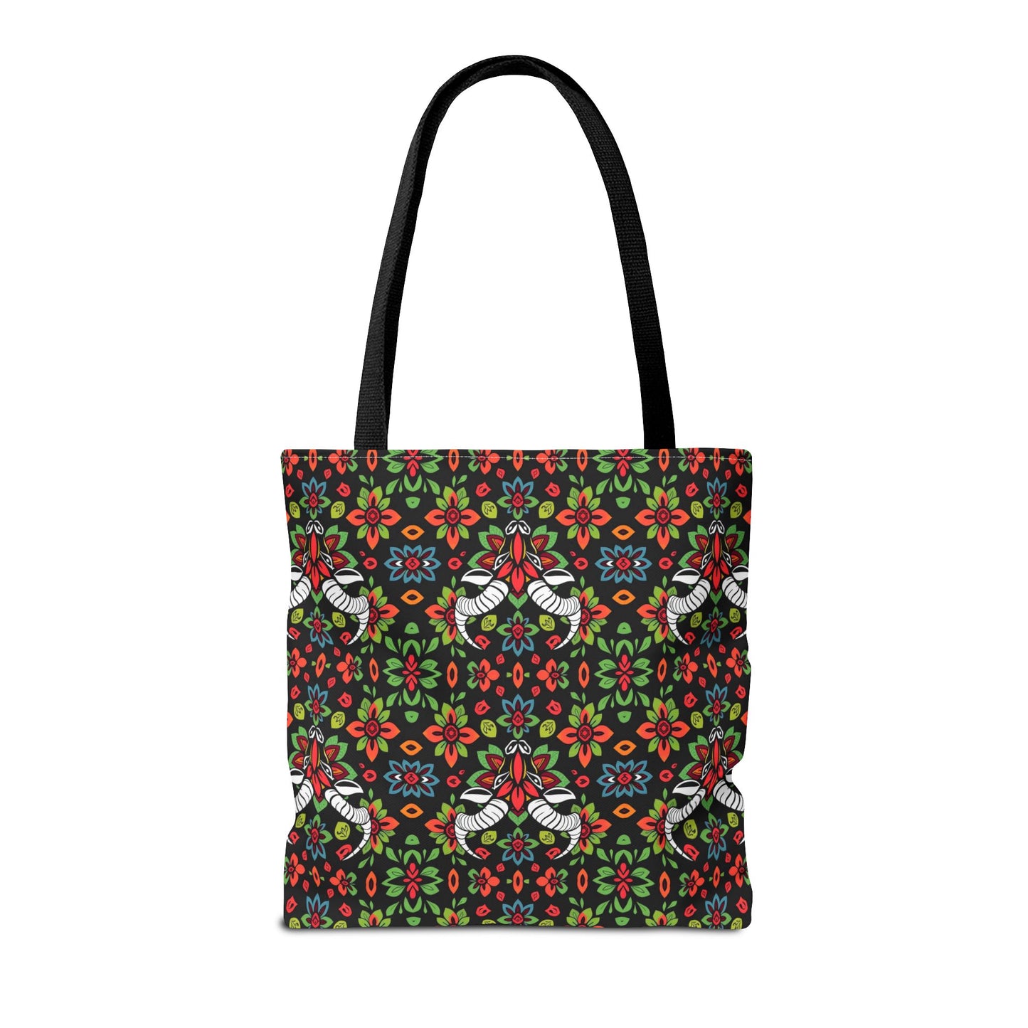 Tote Bag (AOP), Taurus, Zodiac v1, Flower Pattern