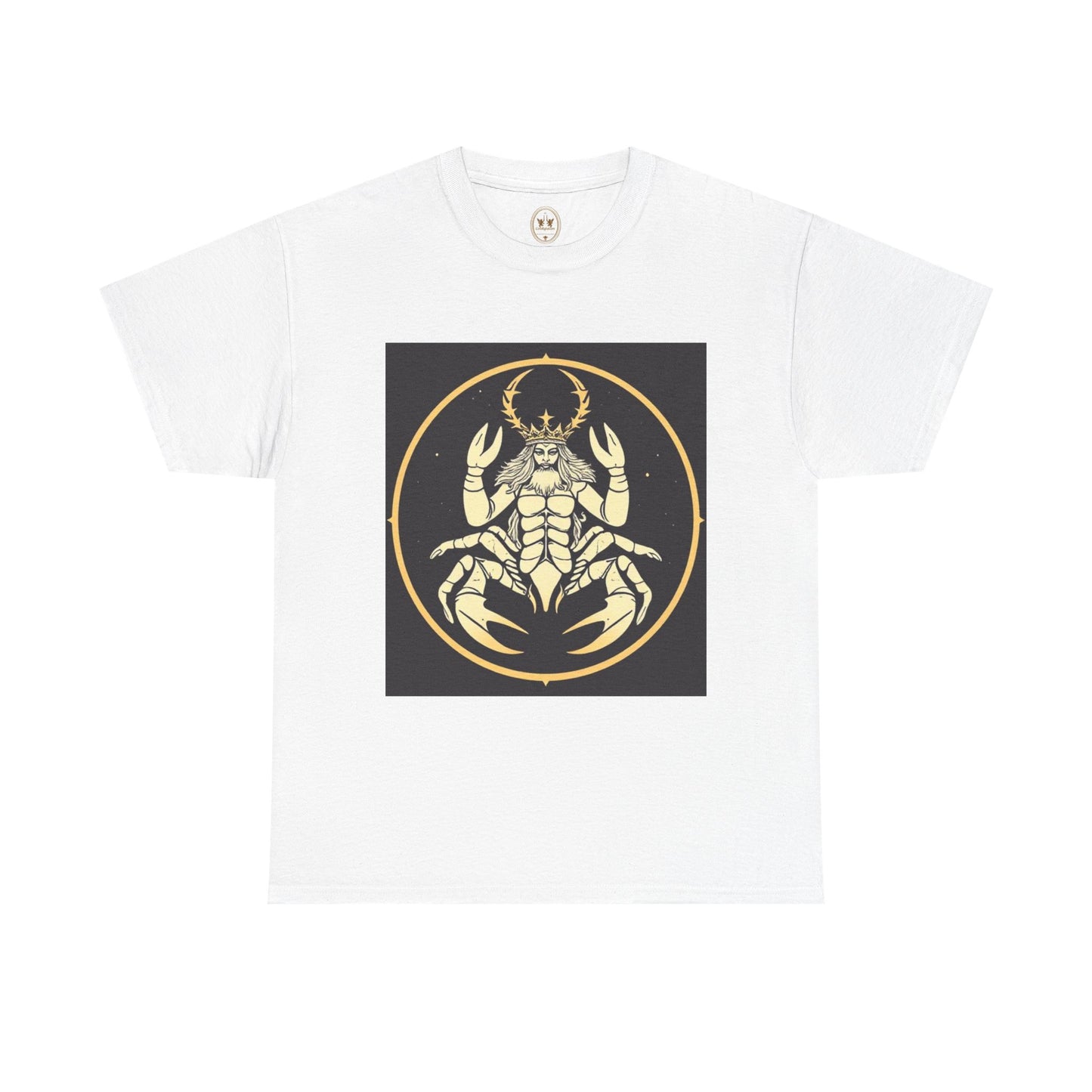 Unisex Heavy Cotton T-Shirt, Scorpio King, Print Art, Zodiac Design