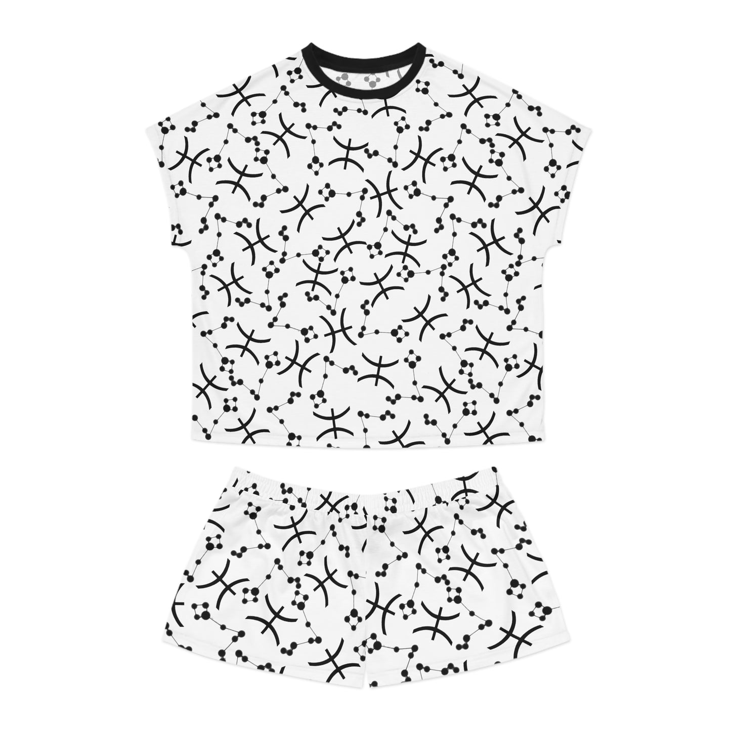 Women's Short Pajama Set Pisces Zodiac Sign (AOP)