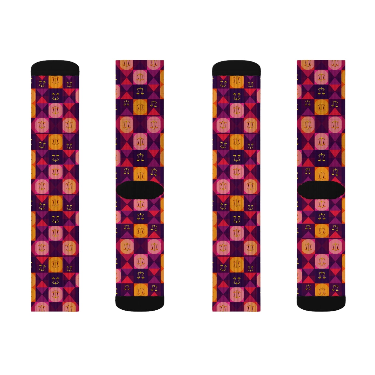 Sublimation Socks, Libra, Zodiac v1, Shapes Pattern