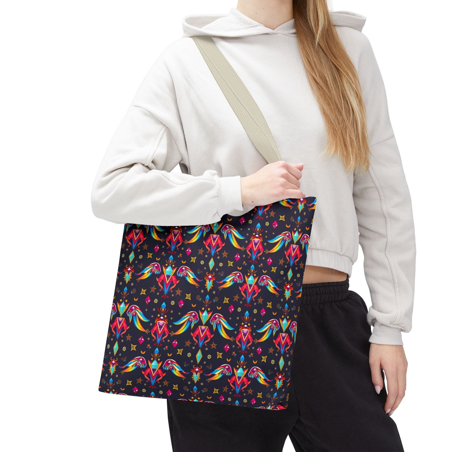 Tote Bag (AOP), Virgo, Zodiac v1, Jewel Pattern