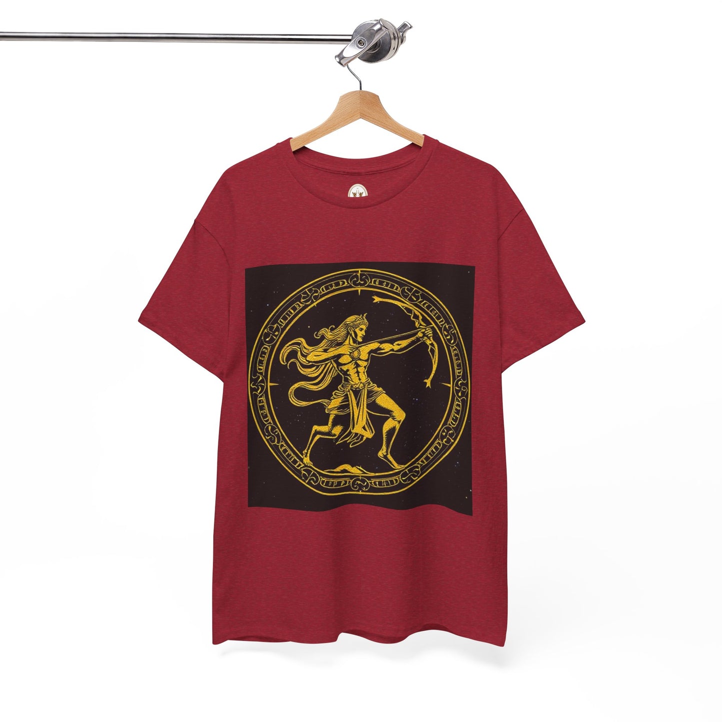 Unisex Heavy Cotton T-Shirt, Mythical Faun/Satyr, Sagittarius Zodiac Design