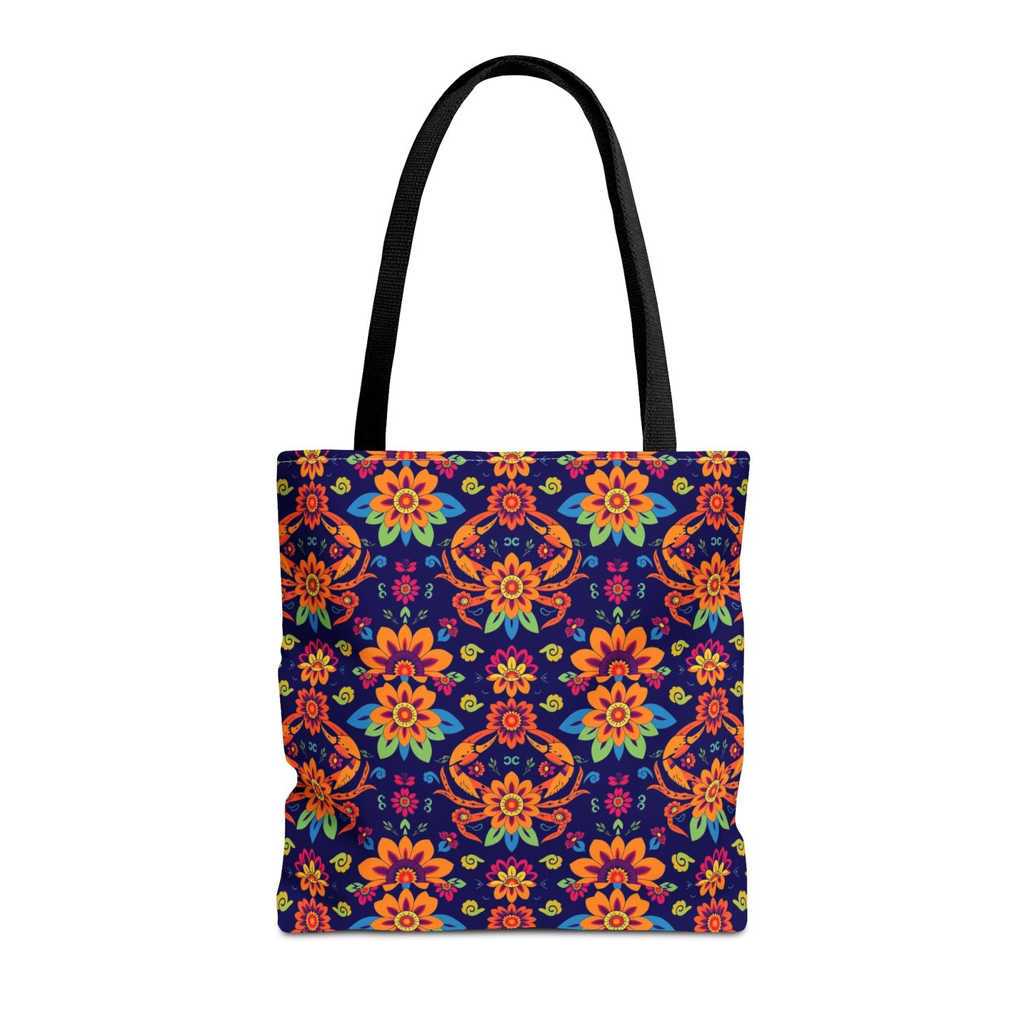 Tote Bag, (AOP), Cancer, Zodiac v6, Flower Pattern