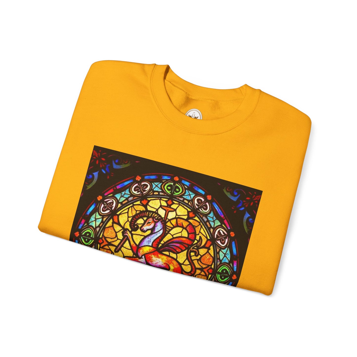 Unisex Heavy Blend™ Crewneck Sweatshirt, Glass 1, Aries Zodiac Design