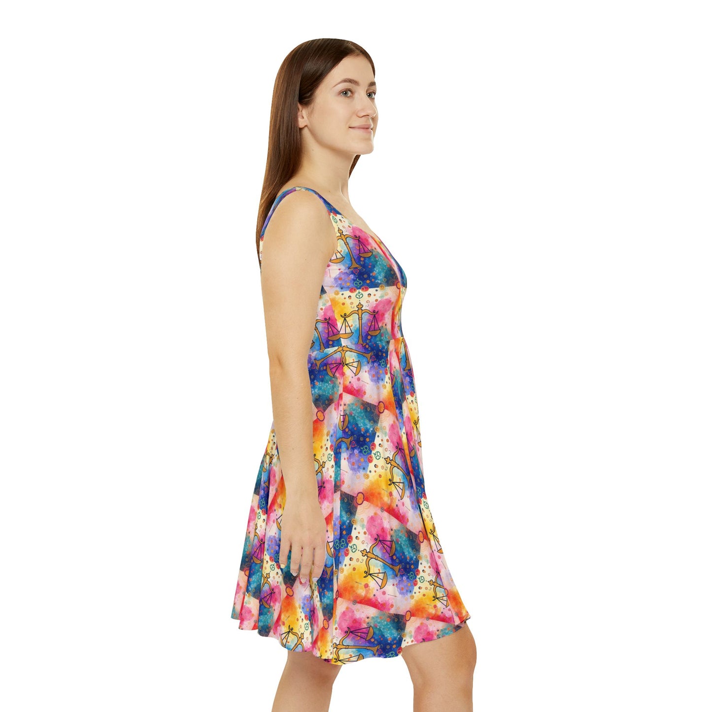 Women's Skater Dress, AOP, Zodiac, Libra, Pattern