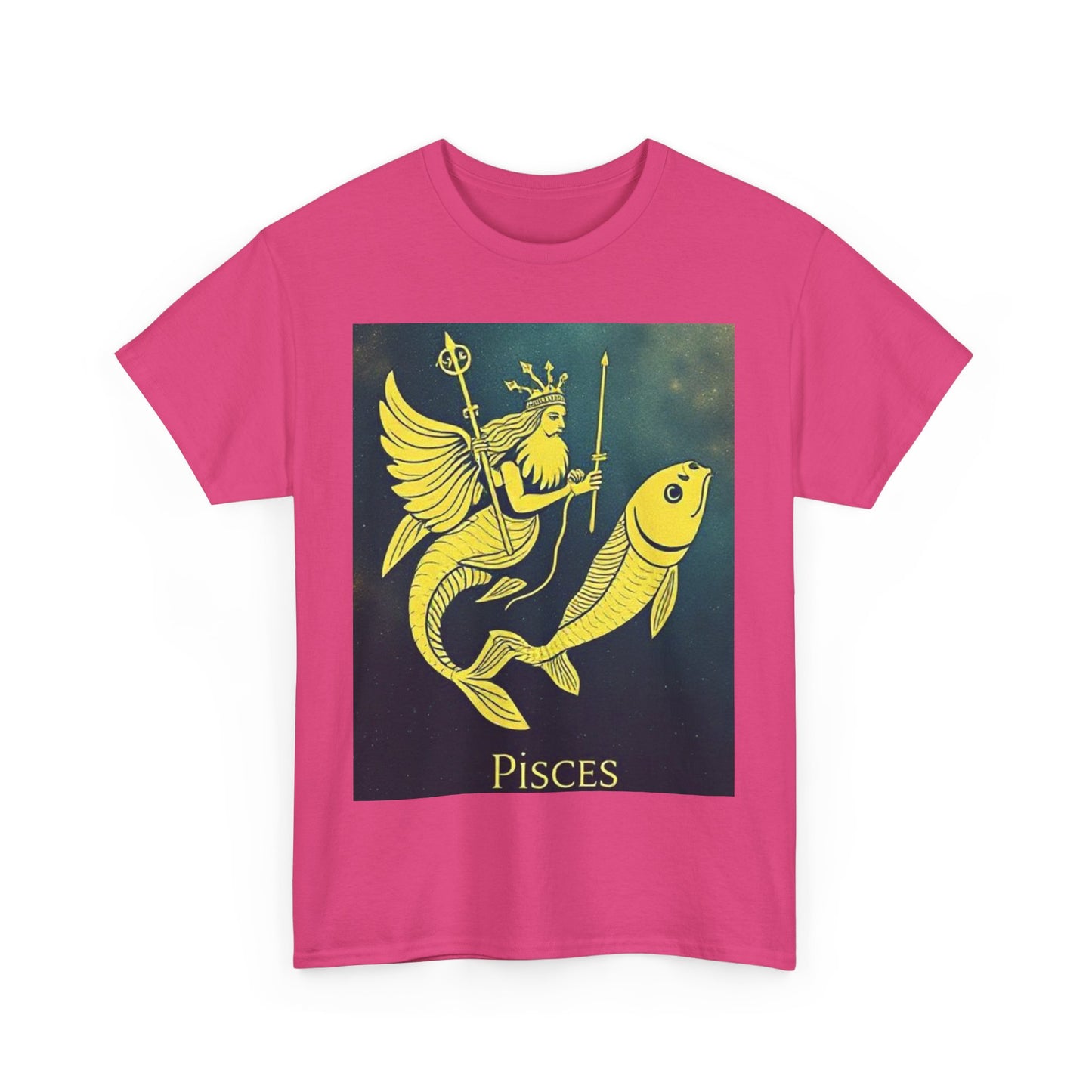 Unisex Heavy Cotton T-Shirt, Pisces Quuen v1, Zodiac Design