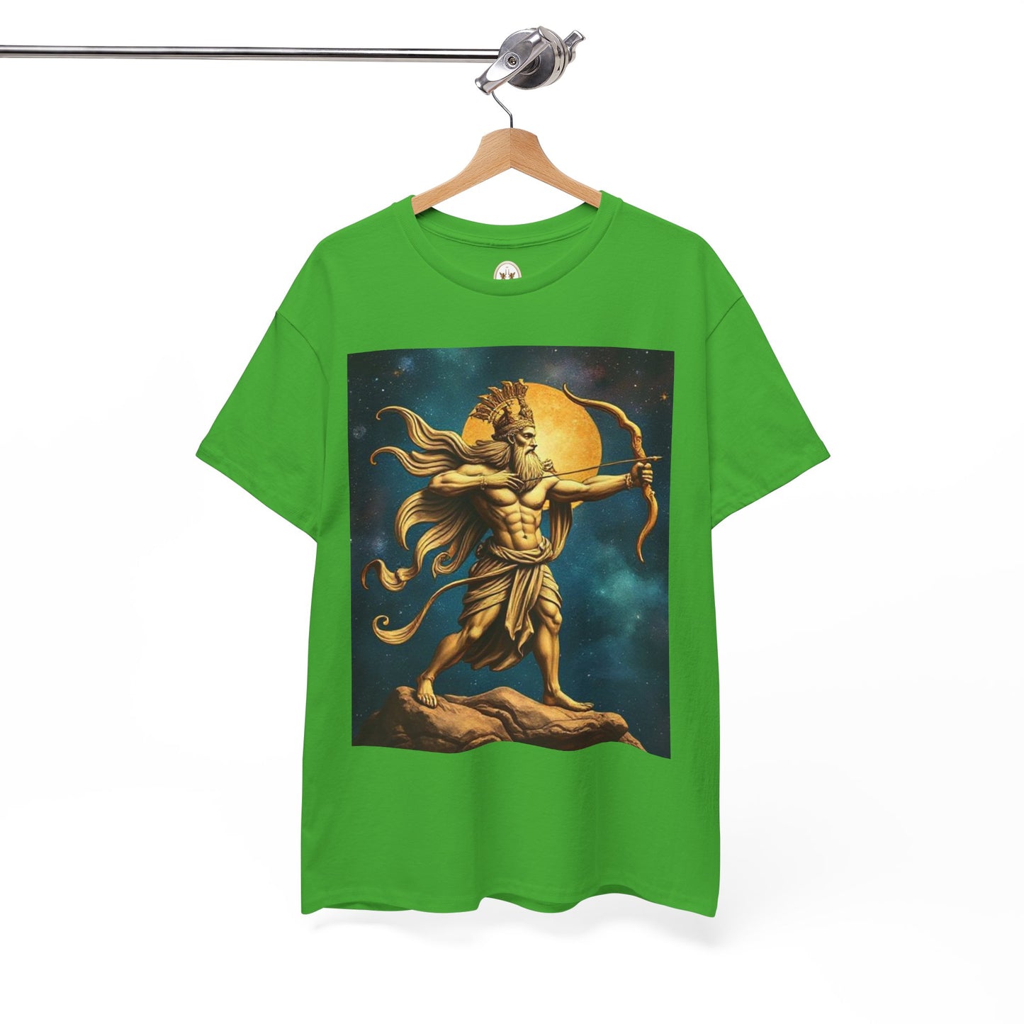 Unisex Heavy Cotton T-Shirt, Midnight Arrow v1, Sagittarius Zodiac Design