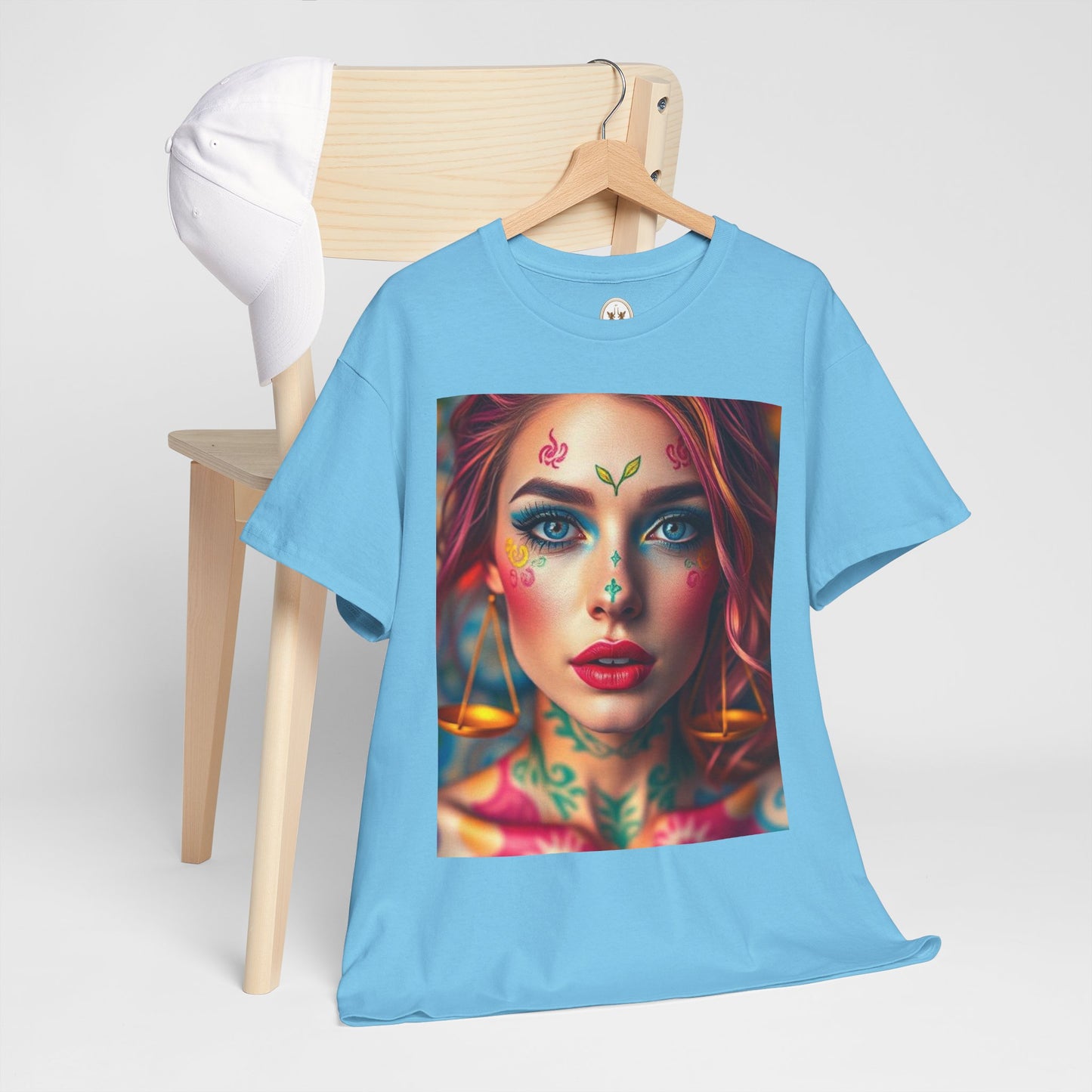 Unisex Heavy Cotton T-Shirt, Libra, Zodiac v1, Sexy Art