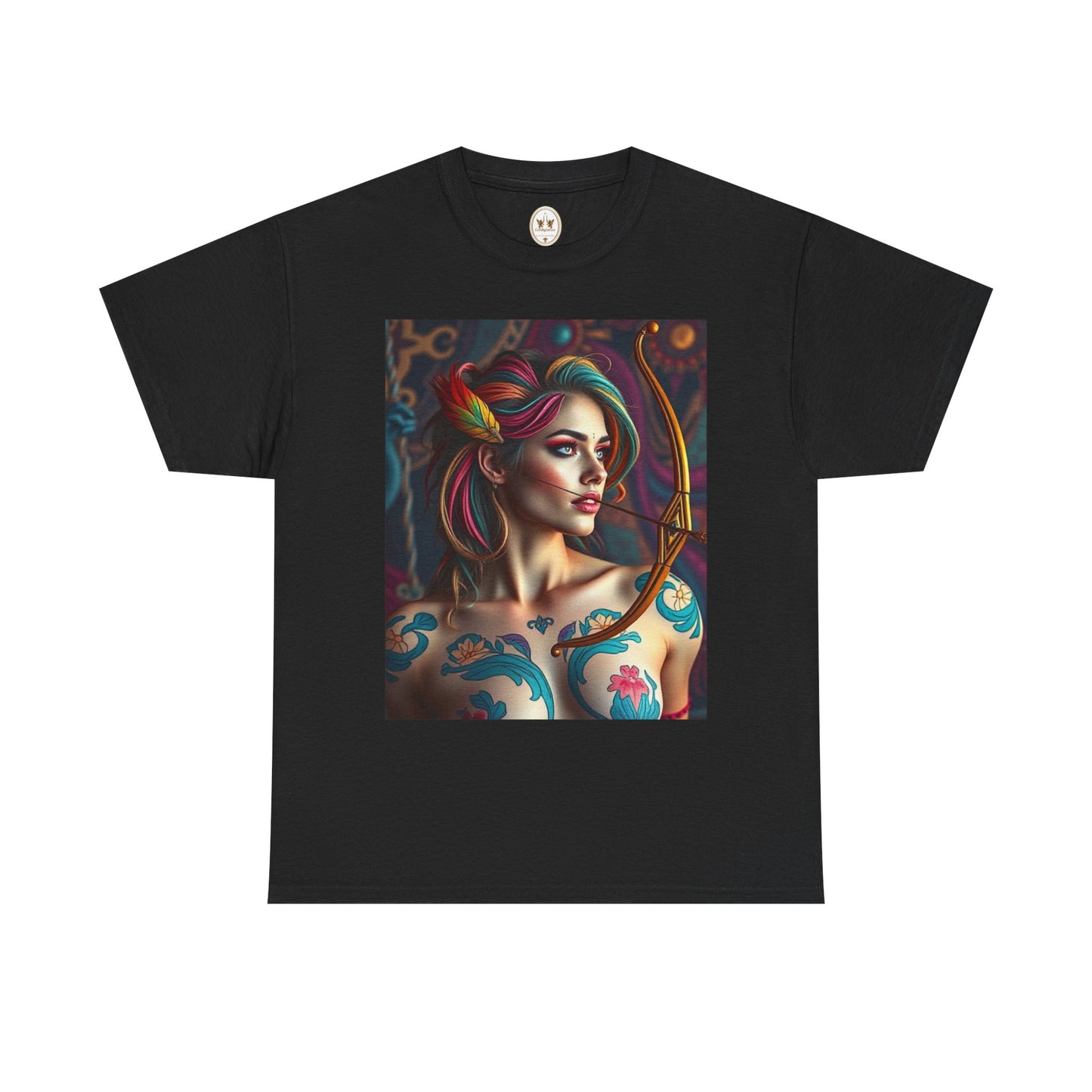 Unisex Heavy Cotton T-Shirt, Sagittarius, Zodiac v1, Sexy Art
