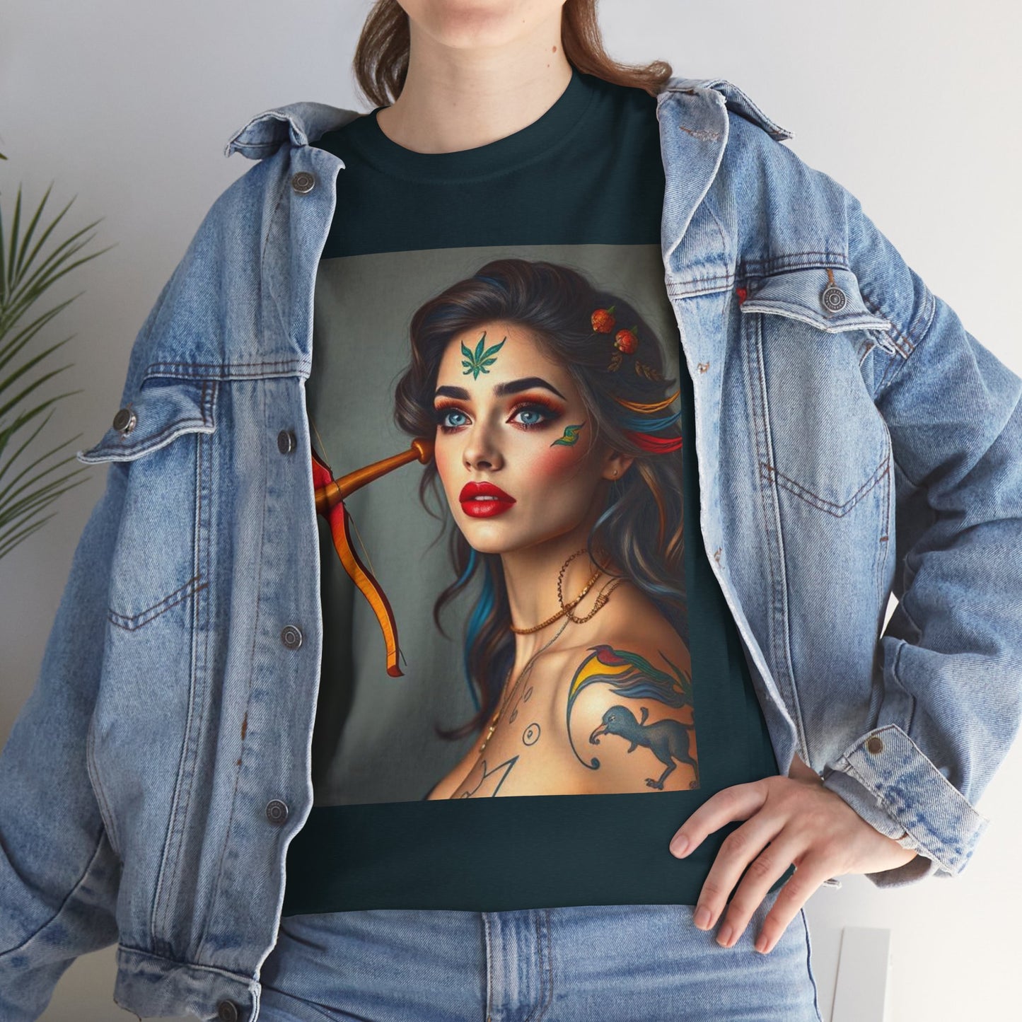 Unisex Heavy Cotton T-Shirt, Sagittarius, Zodiac v2, Sexy Art