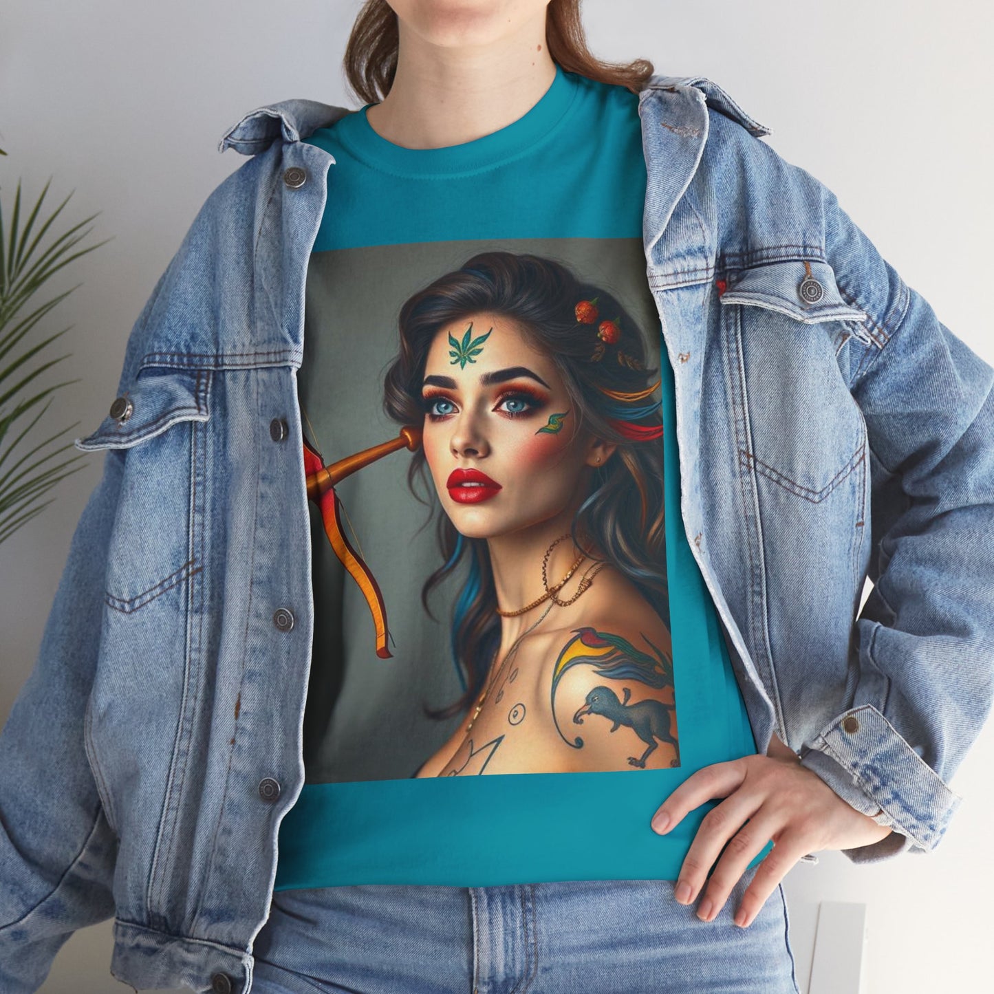 Unisex Heavy Cotton T-Shirt, Sagittarius, Zodiac v2, Sexy Art