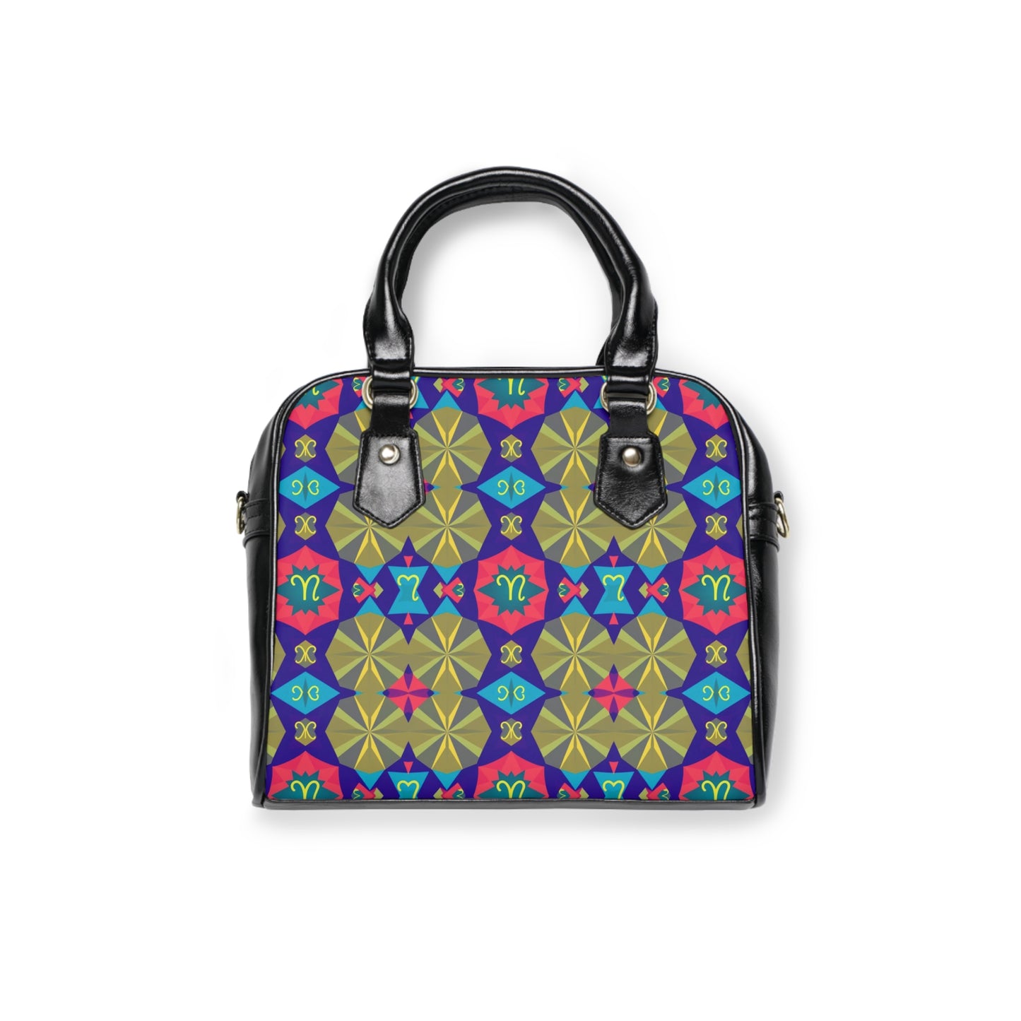 Shoulder Handbag, Aquarius, Zodiac v1, Shapes Pattern
