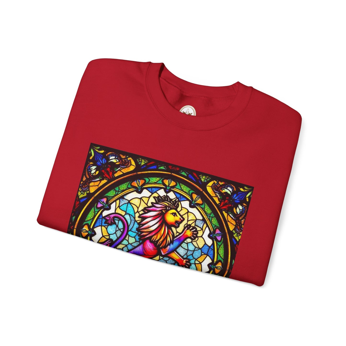 Unisex Heavy Blend™ Crewneck Sweatshirt, Glass, Leo Zodiac Design