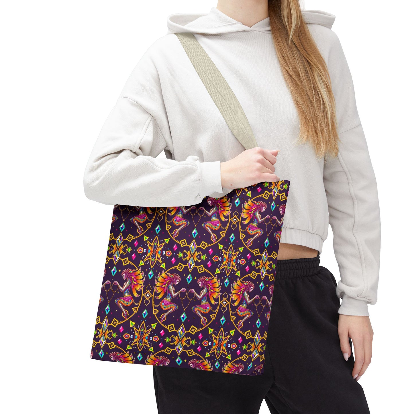 Tote Bag (AOP), Gemini, Zodiac, Jewel Pattern