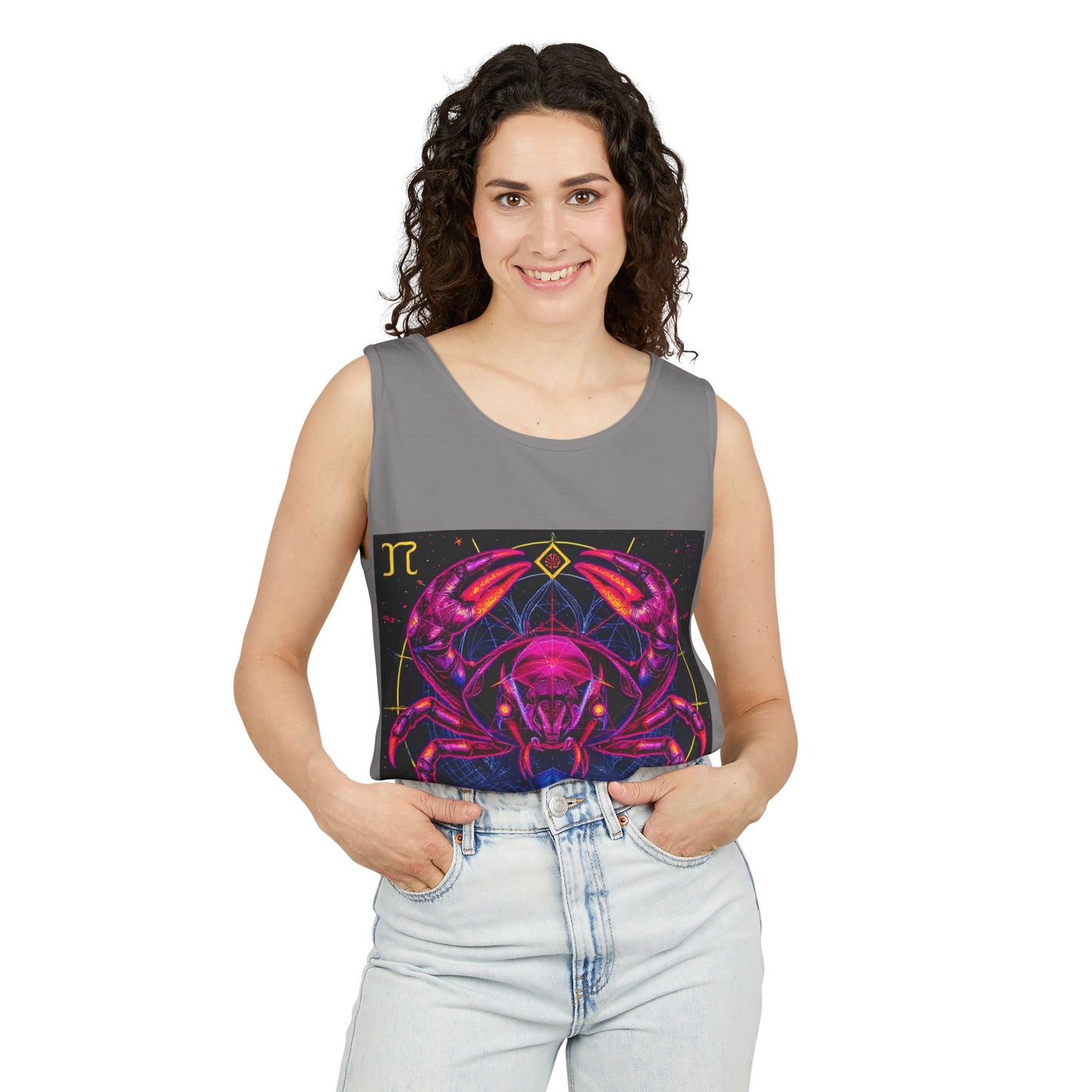 Unisex Garment-Dyed, Tank Top, Cancer, Pop Art, 100% US cotton
