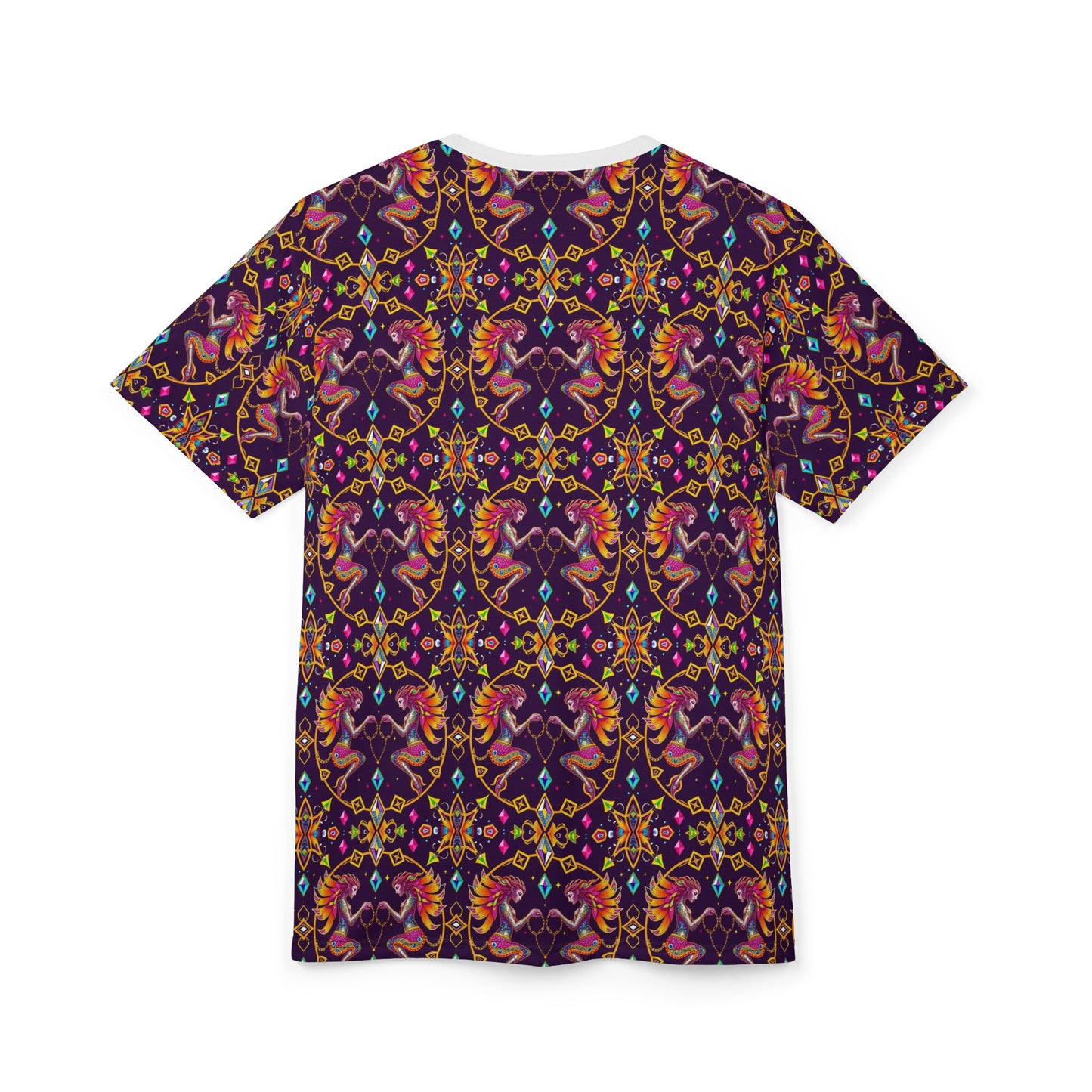 Unisex Cut & Sew T-Shirt, (AOP), Gemini, Zodiac v2, Jewels Pattern