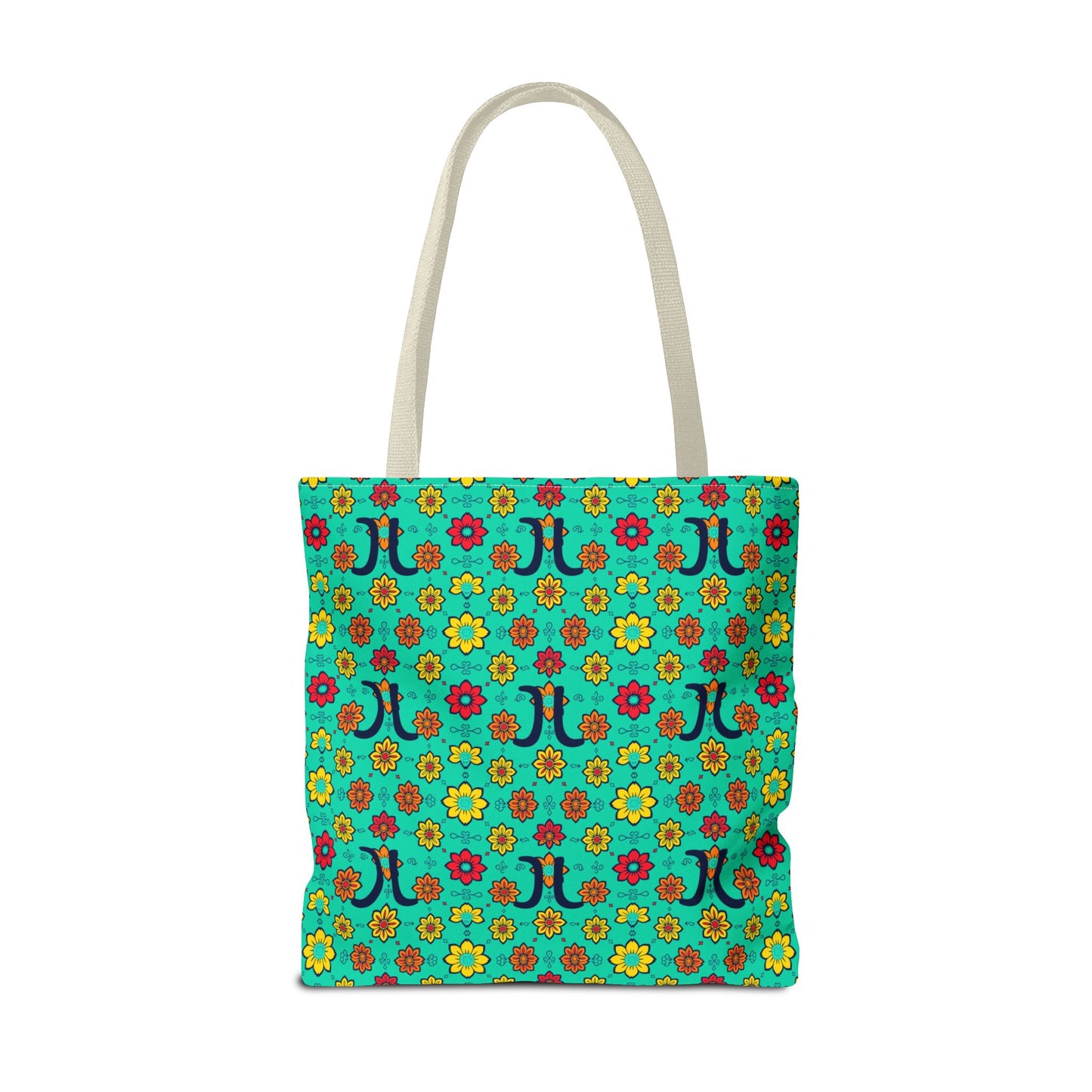 Tote Bag, (AOP), Aquarius, Zodiac, Flower Pattern