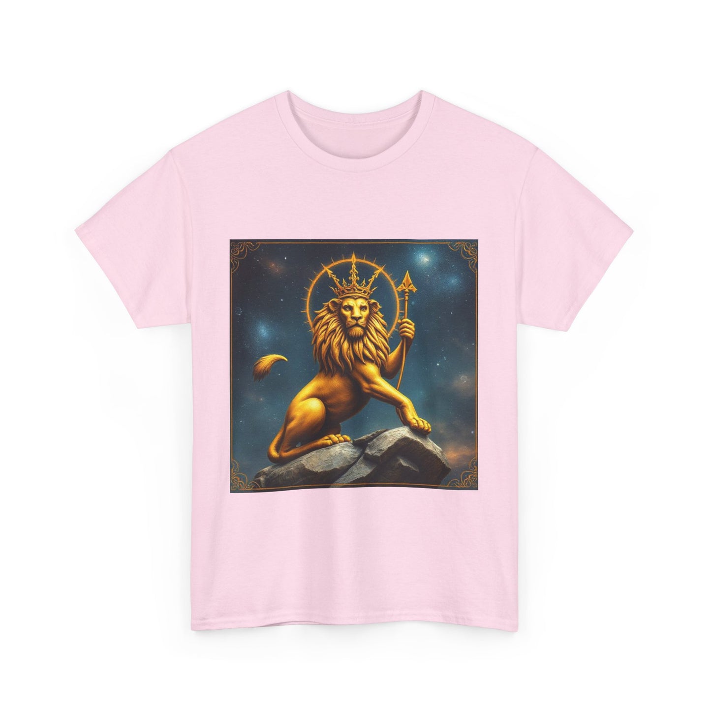 Unisex Heavy Cotton T-Shirt, King of Lions, Leo Zodiac Design