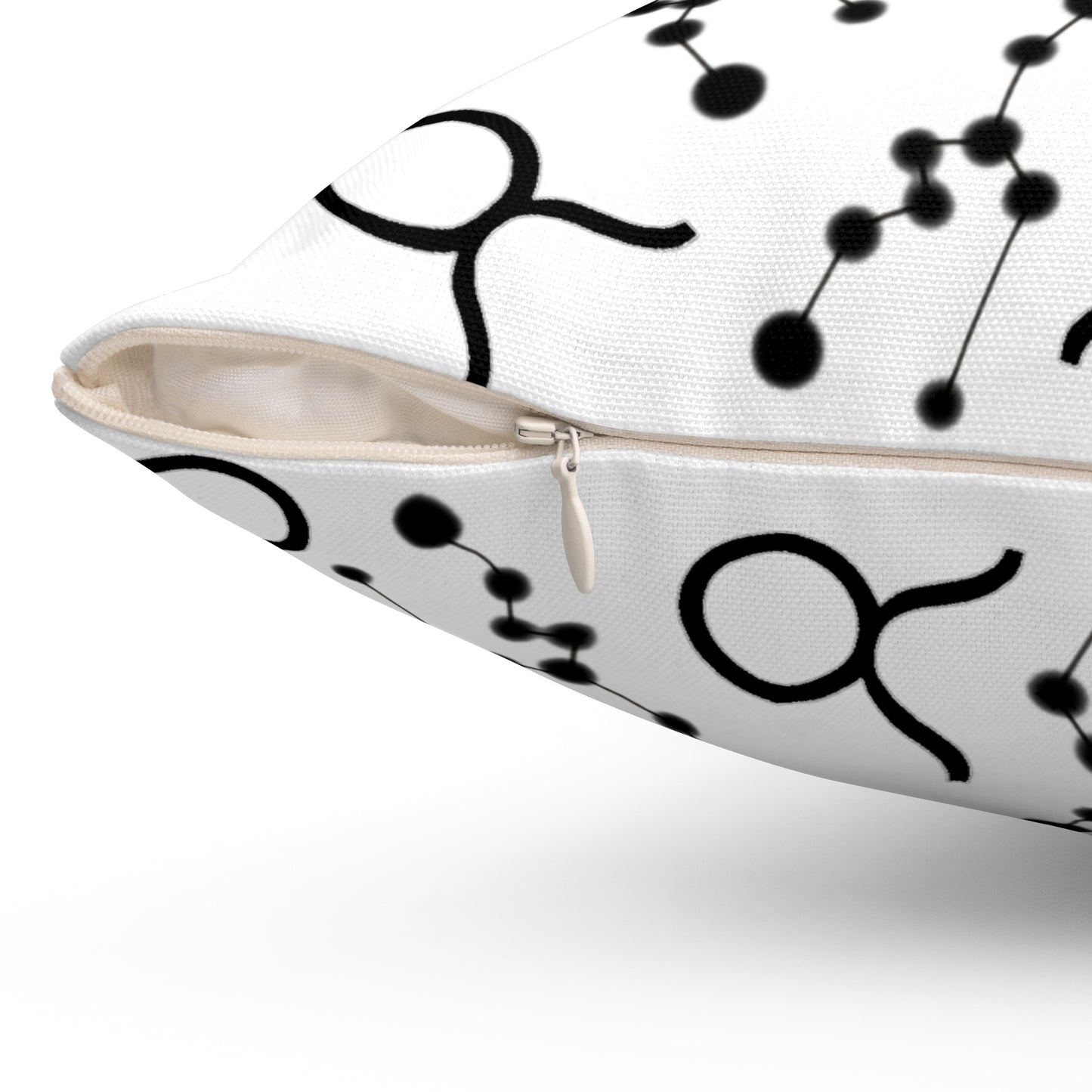 Zodiac Spun Polyester Square Pillow Taurus Zodiac Sign White Pillow