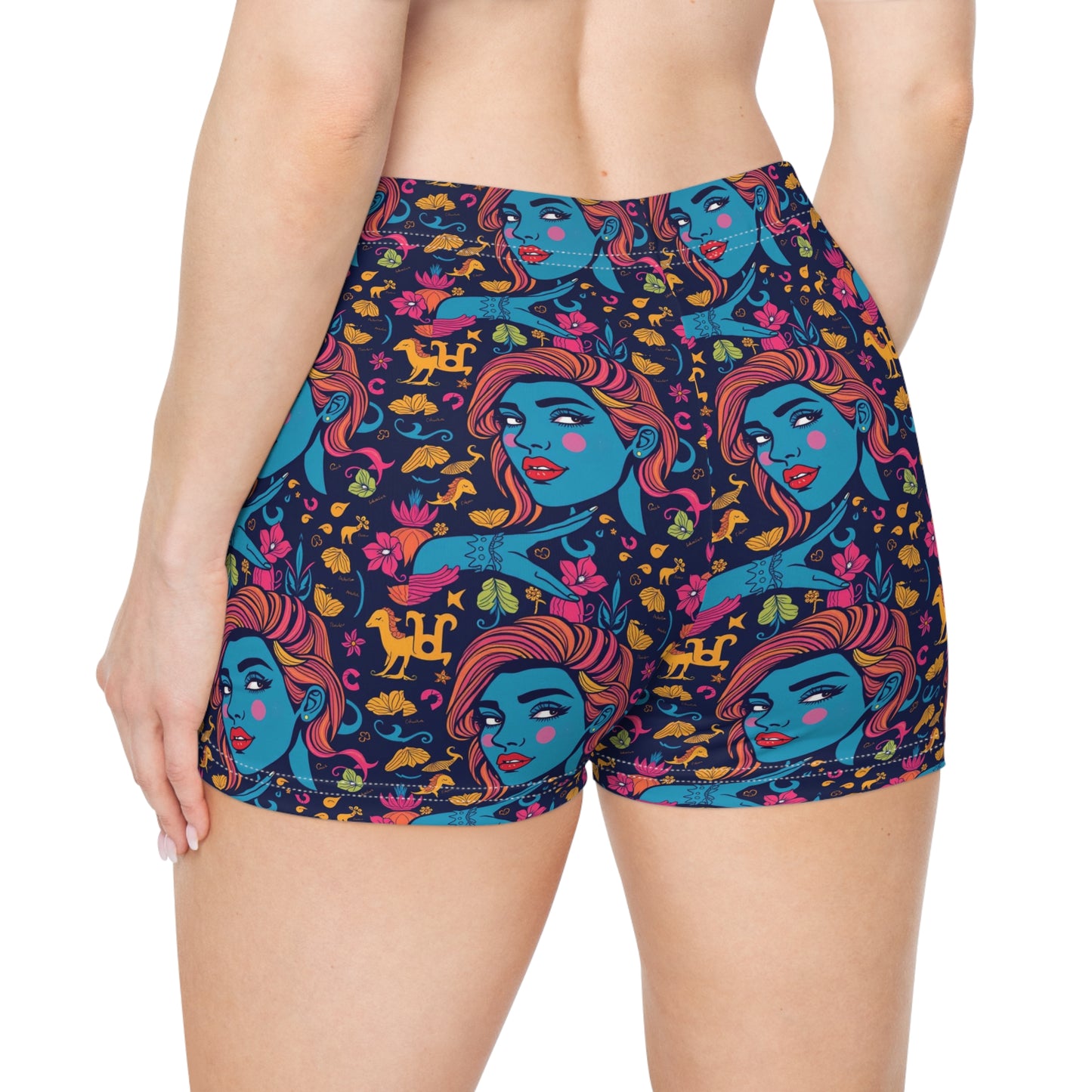 Women's Shorts, (AOP), Aquarius, Zodiac v3, Sexy Pattern