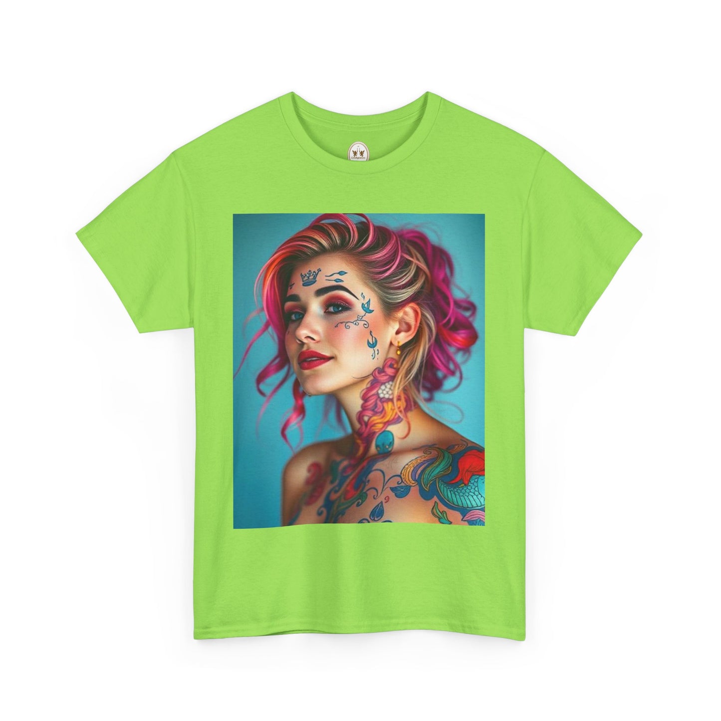 Unisex Heavy Cotton T-Shirt, Pisces, Zodiac v3, Sexy Art