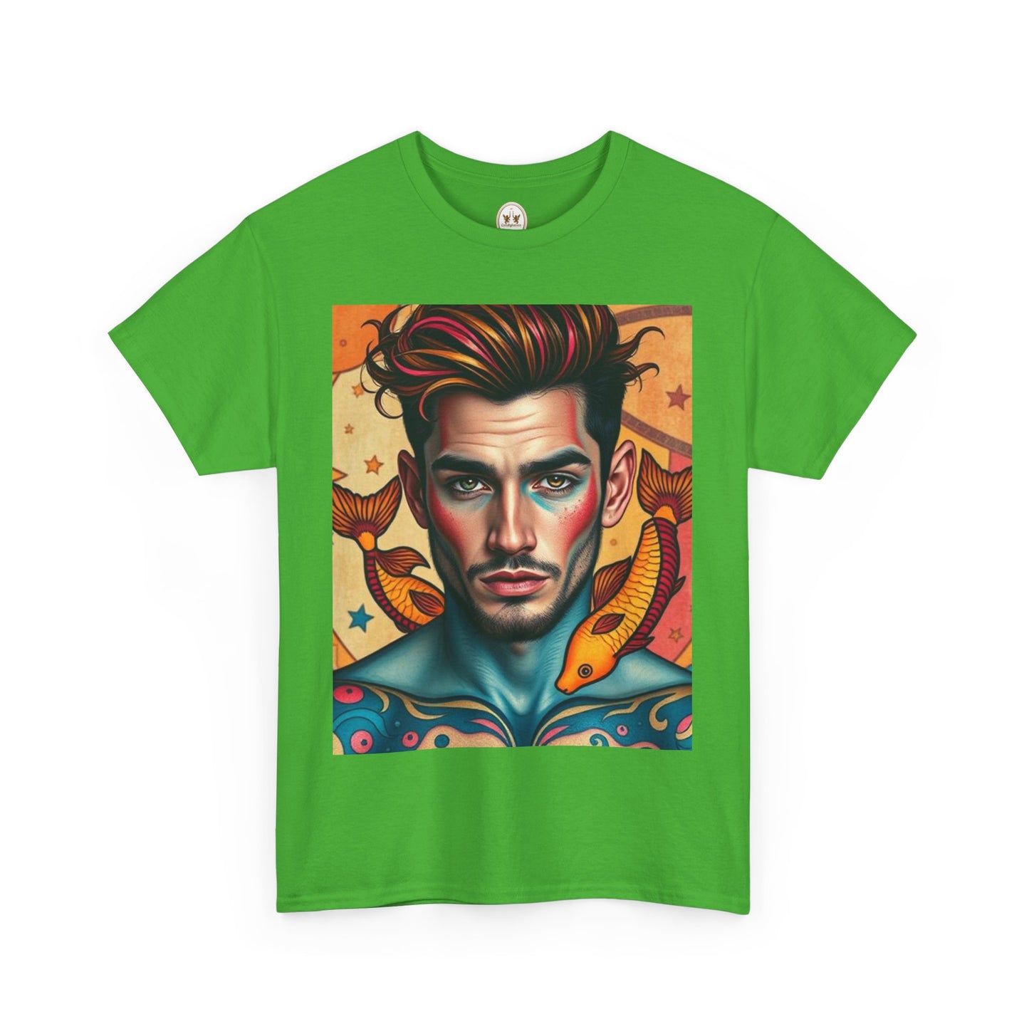 Unisex Heavy Cotton T-Shirt, Pisces, Zodiac v2, Sexy Art