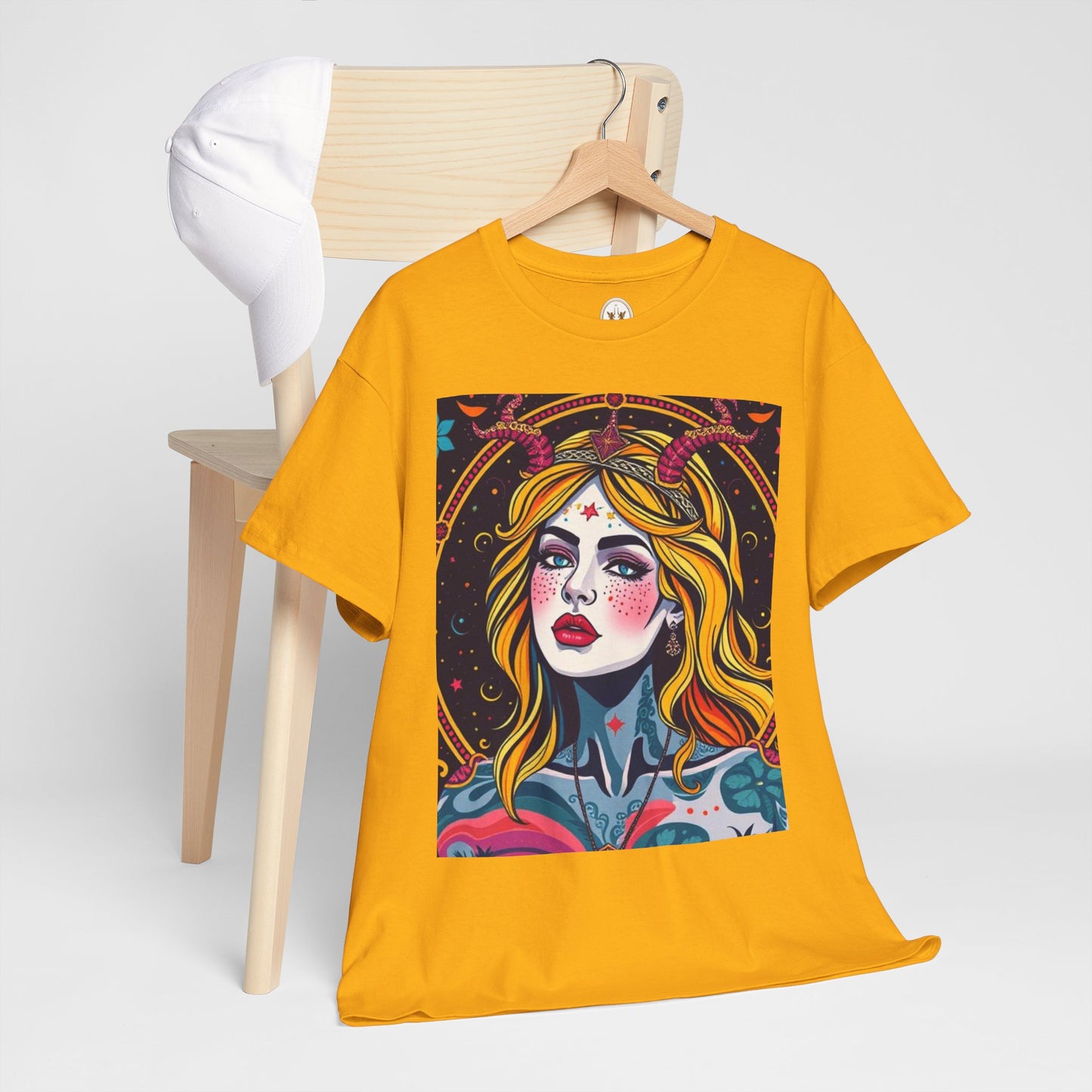 Unisex Heavy Cotton T-Shirt, Virgo, Zodiac v2, Sexy Art