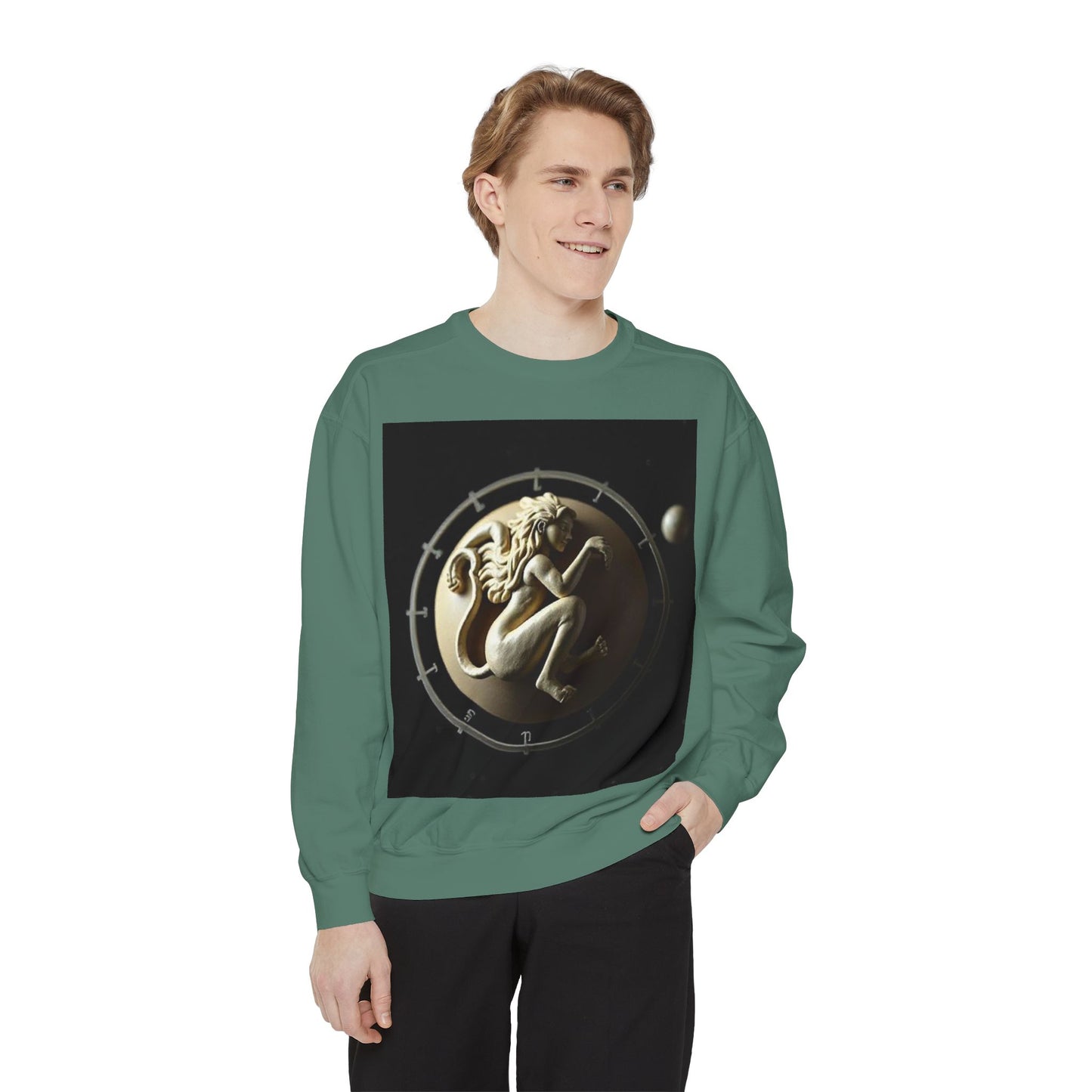 Garment-Dyed Sweatshirt, Unisex, Space Symbol Design, Virgo