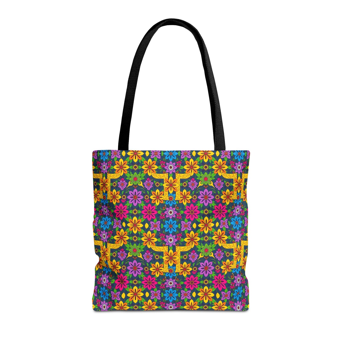 Tote Bag, (AOP), Gemini, Zodiac v2, Flower Pattern