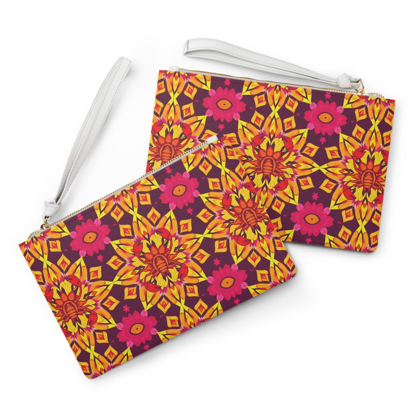 Clutch Bag, Scorpio, Zodiac v1, Flower Pattern
