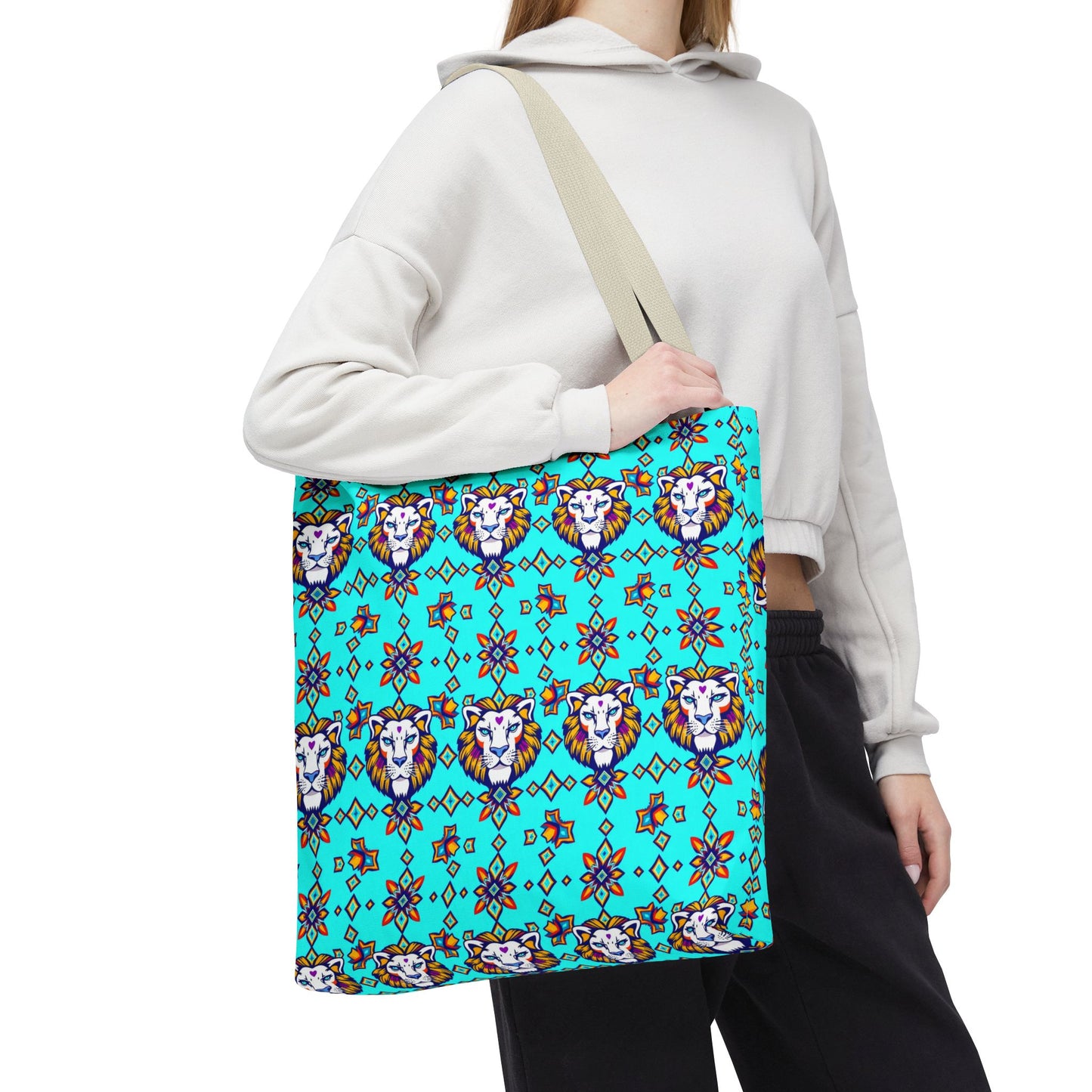 Tote Bag (AOP), Leo, Zodiac v1, Jewel Pattern