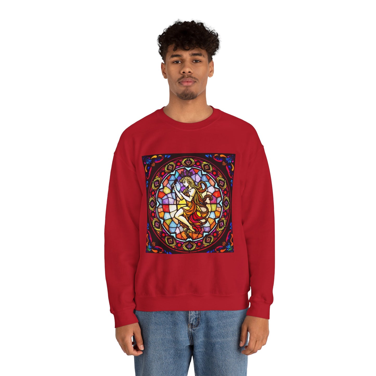 Unisex Heavy Blend™ Crewneck Sweatshirt, Glass, Virgo Zodiac Design