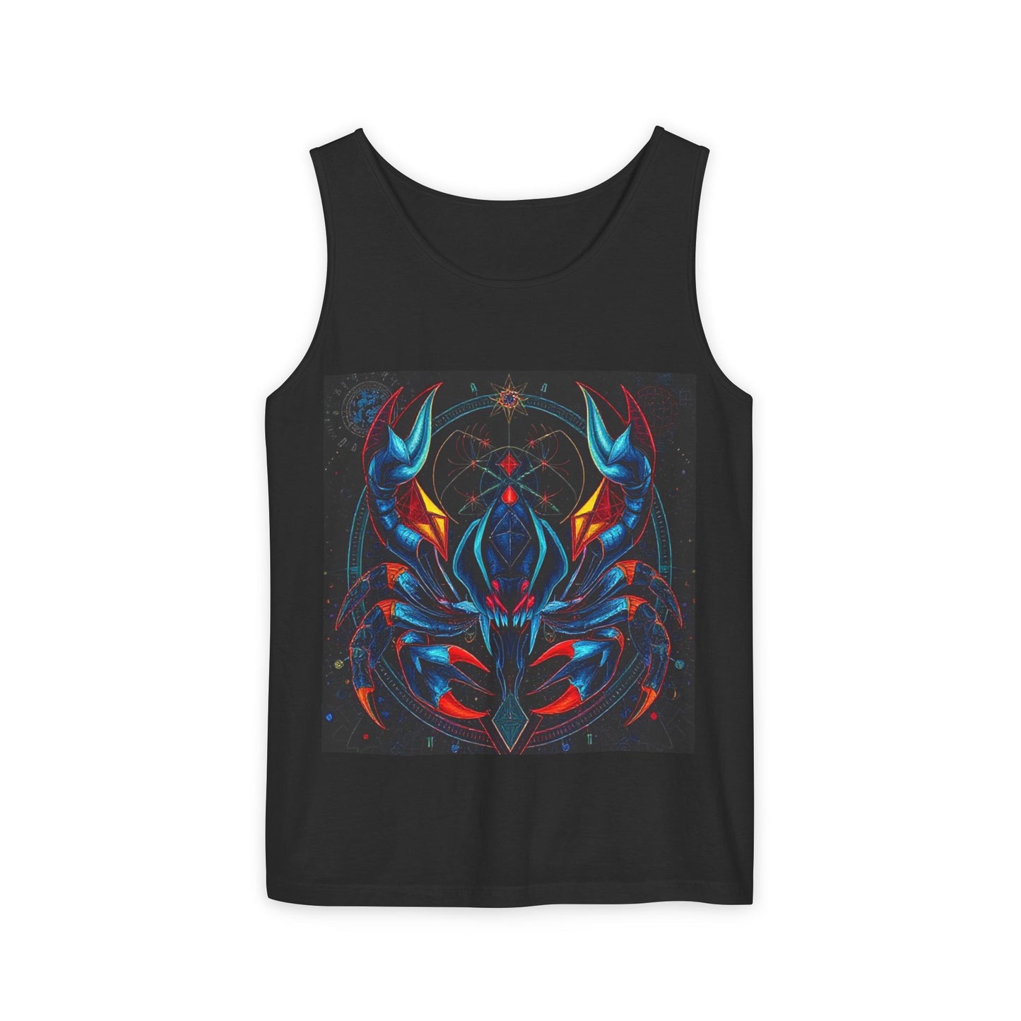 Unisex Garment-Dyed, Tank Top, Scorpio Design, Pop Art v1, 100% US cotton