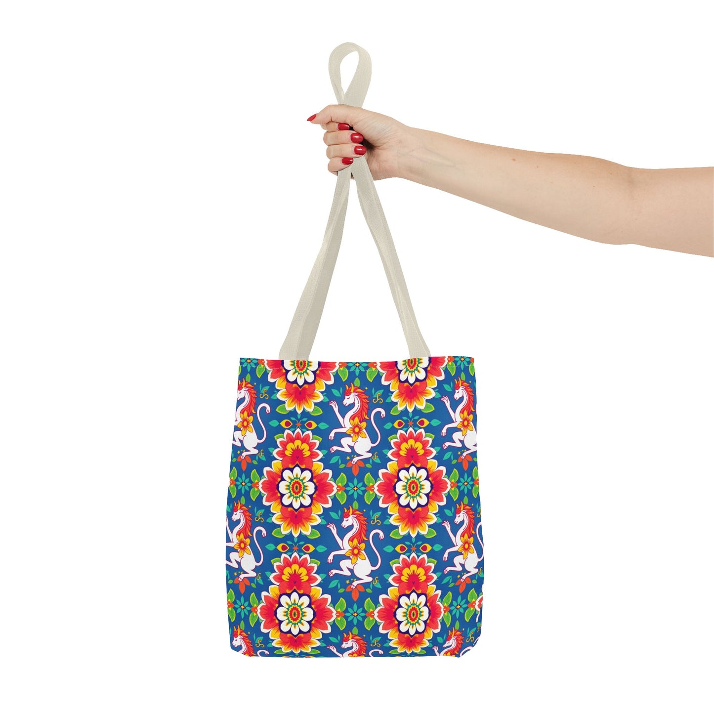 Tote Bag, (AOP), Virgo, Zodiac v2, Flower Pattern