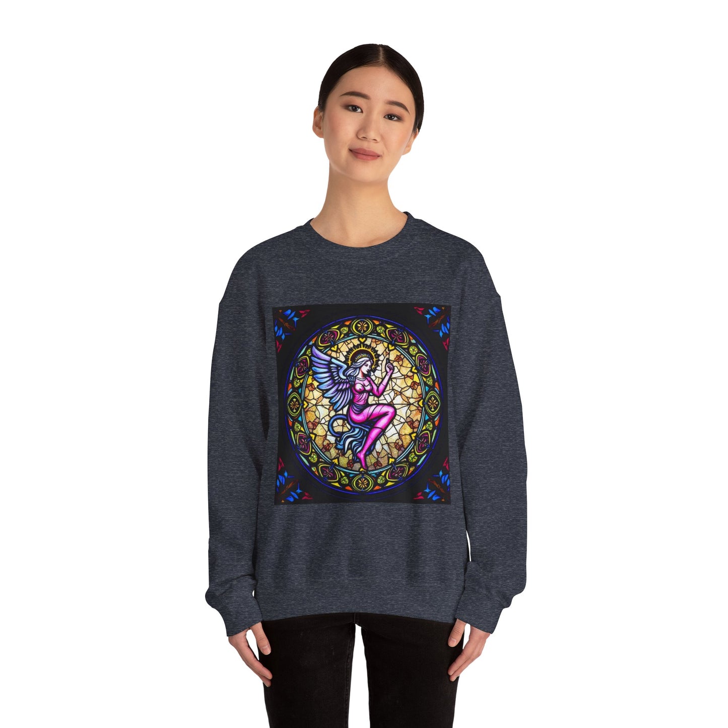 Unisex Heavy Blend™ Crewneck Sweatshirt, Glass 1, Virgo Zodiac Design