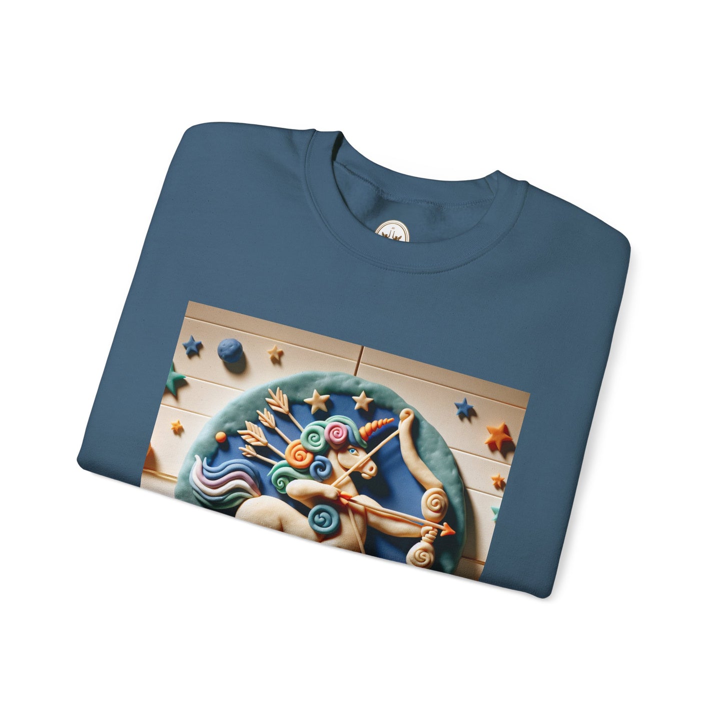 Unisex Heavy Blend™ Crewneck Sweatshirt, Colorful Horse, Sagittarius Zodiac Design