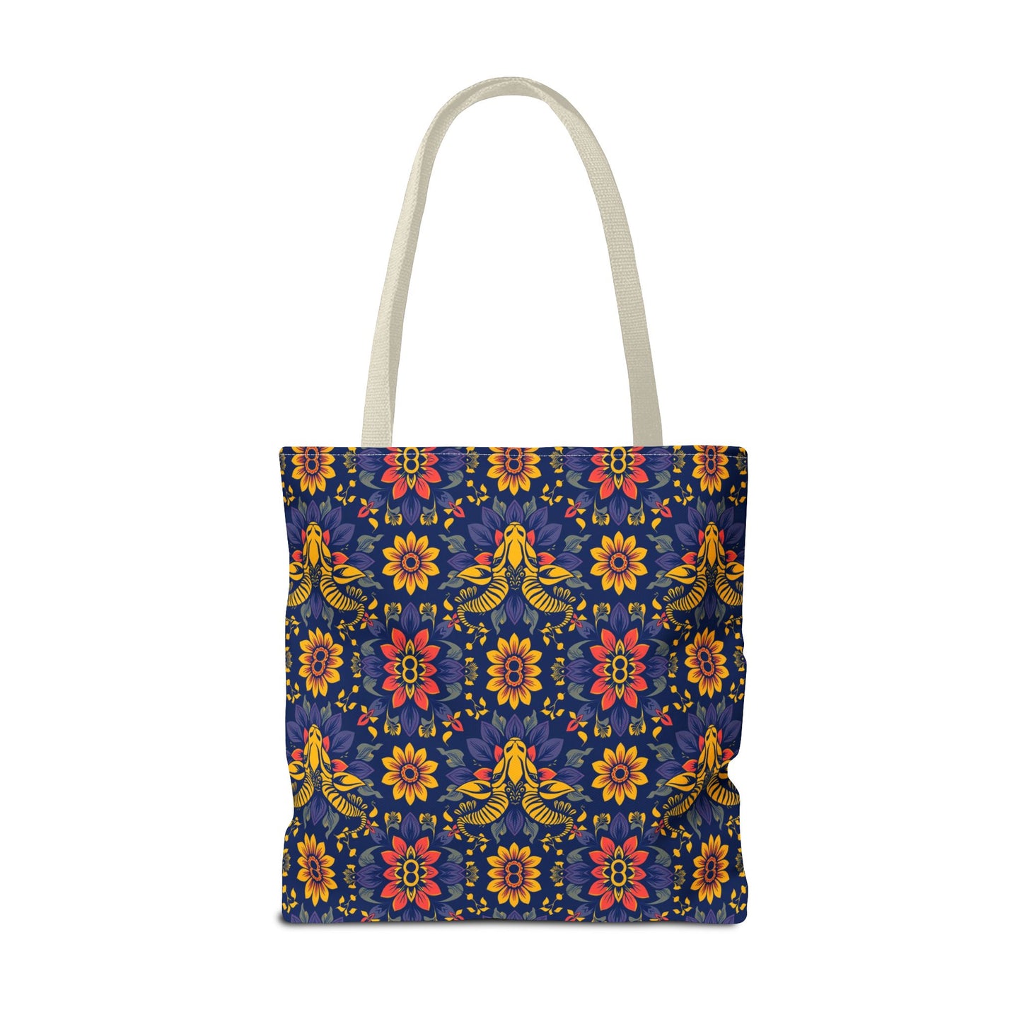 Tote Bag, (AOP), Taurus, Zodiac v3, Flower Pattern