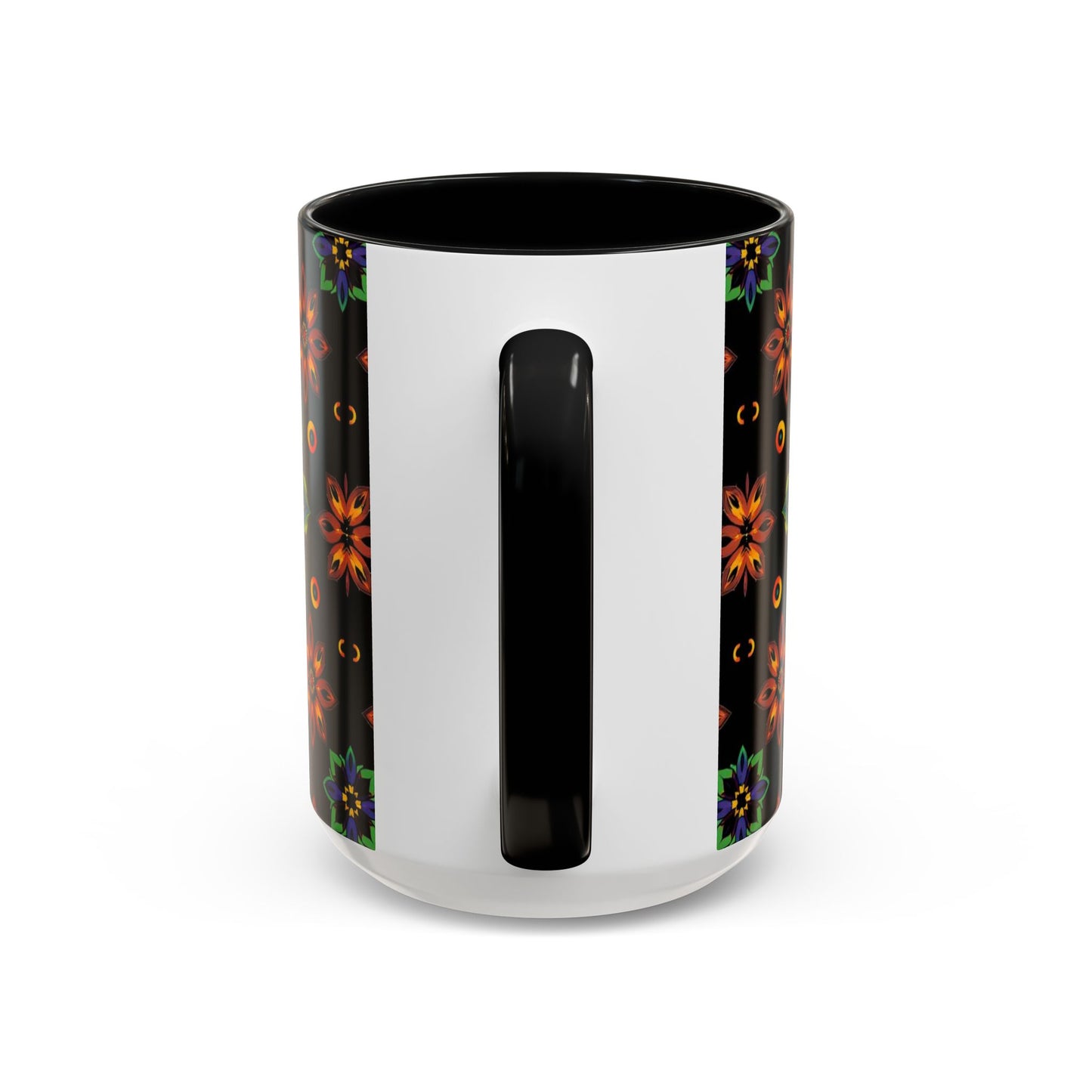 Accent Coffee Mug, Libra, Zodiac v4, Flower Pattern, (11, 15oz)